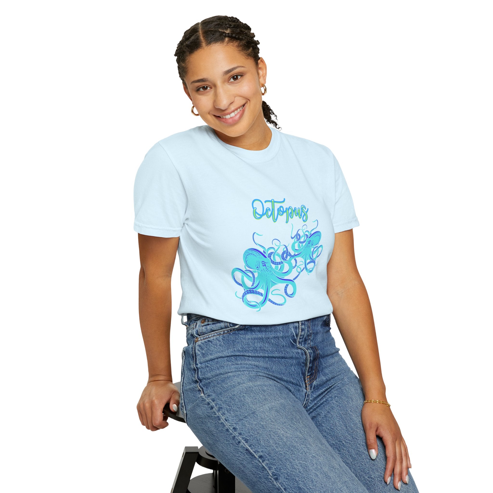 Octopus Graphic Tee — Aqua Ink Marine Animal Shirt