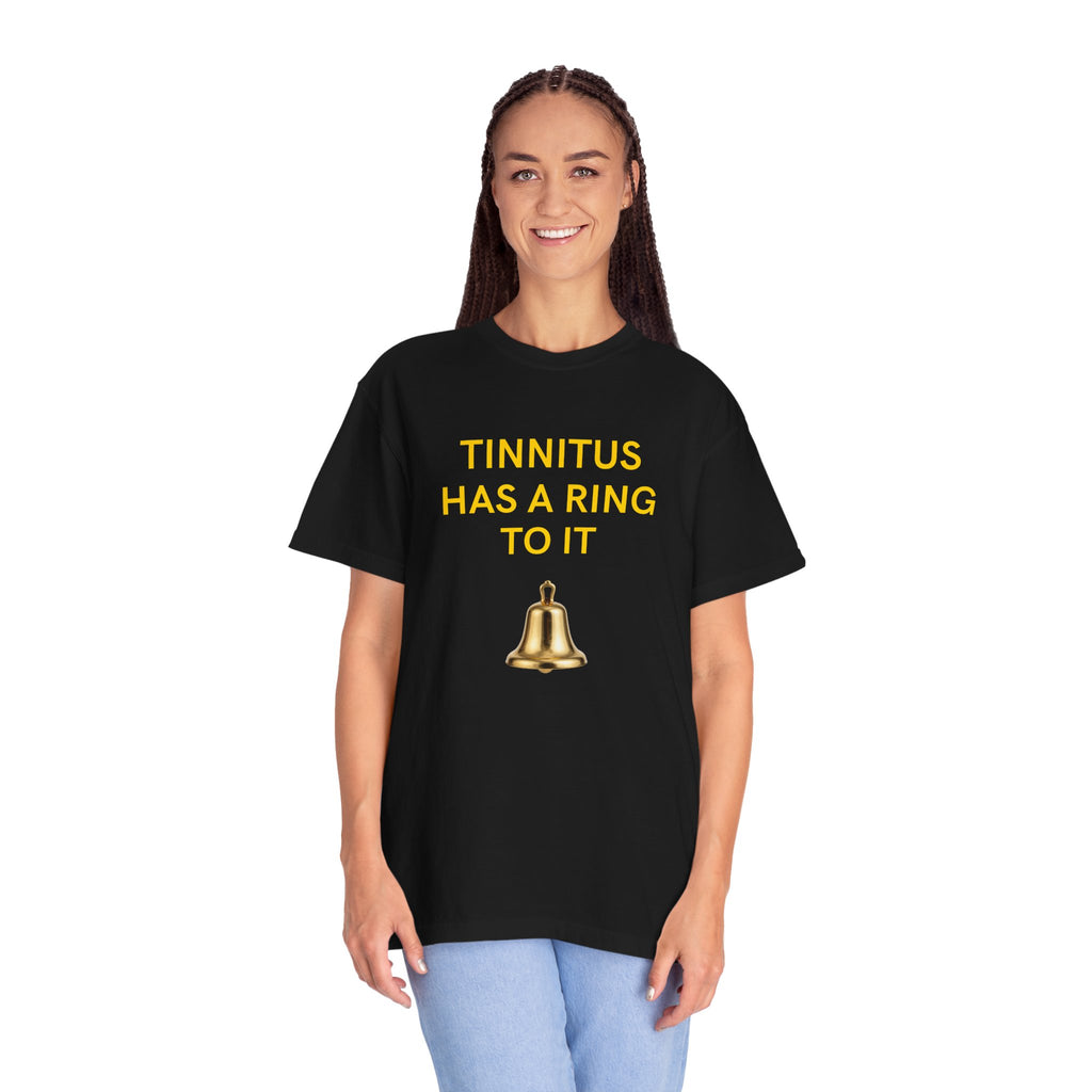 "Tinnitus Has a Ring to It" Graphic Tee (Bell Design)