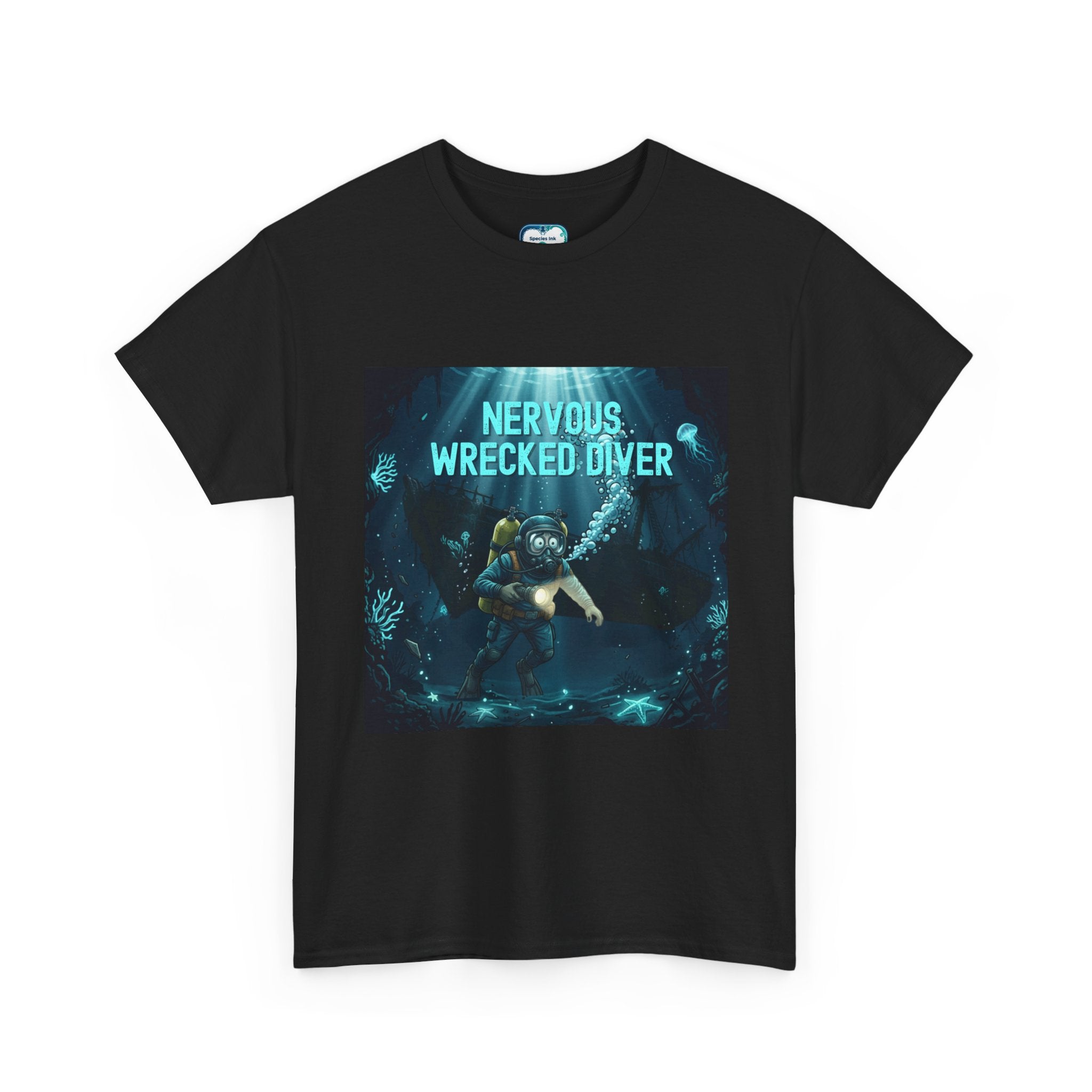 Nervous Wrecked Diver Tee – Retro Scuba Graphic Shirt | Species Ink