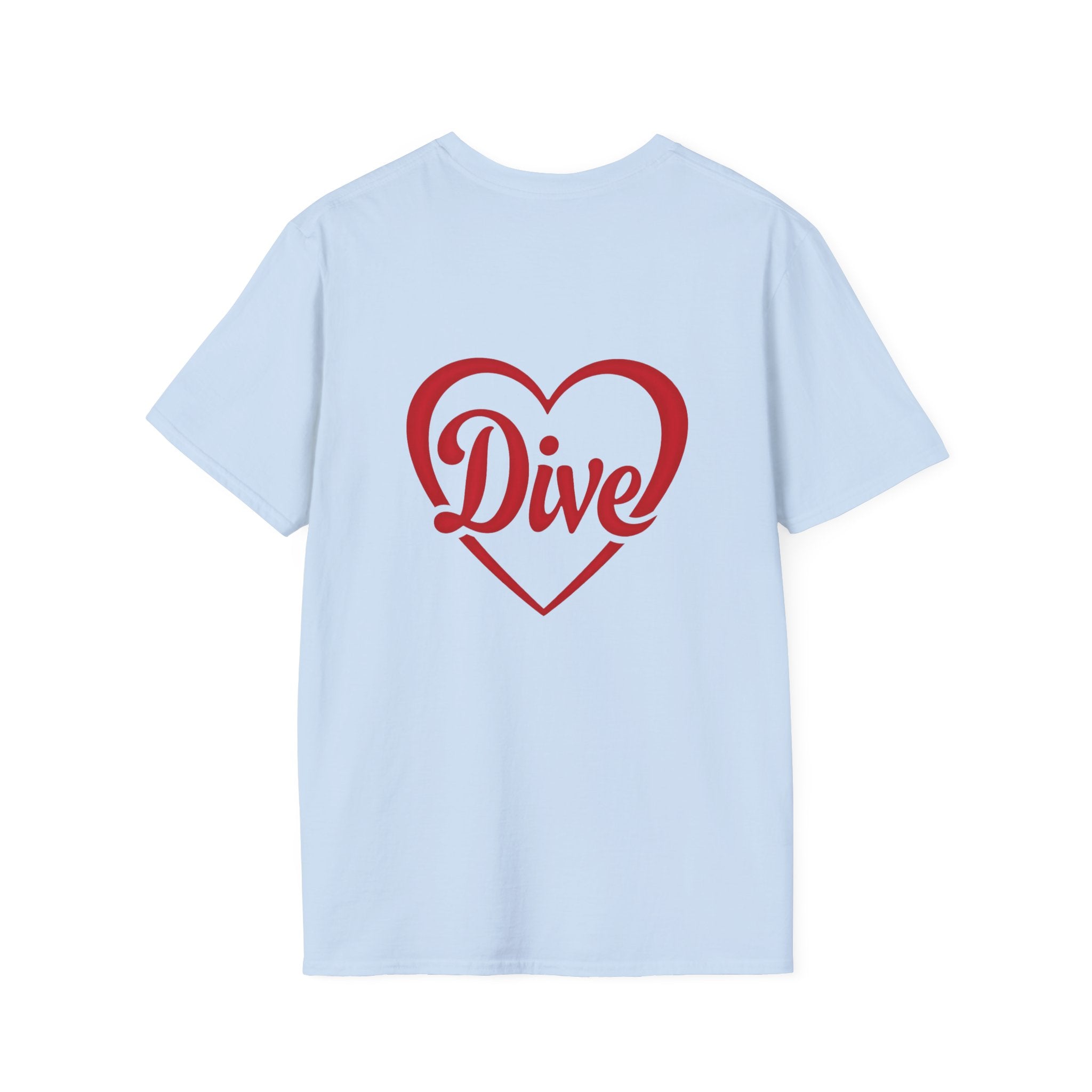 Dive Heart T-Shirt – Red Script Swim/Dive Team Tee