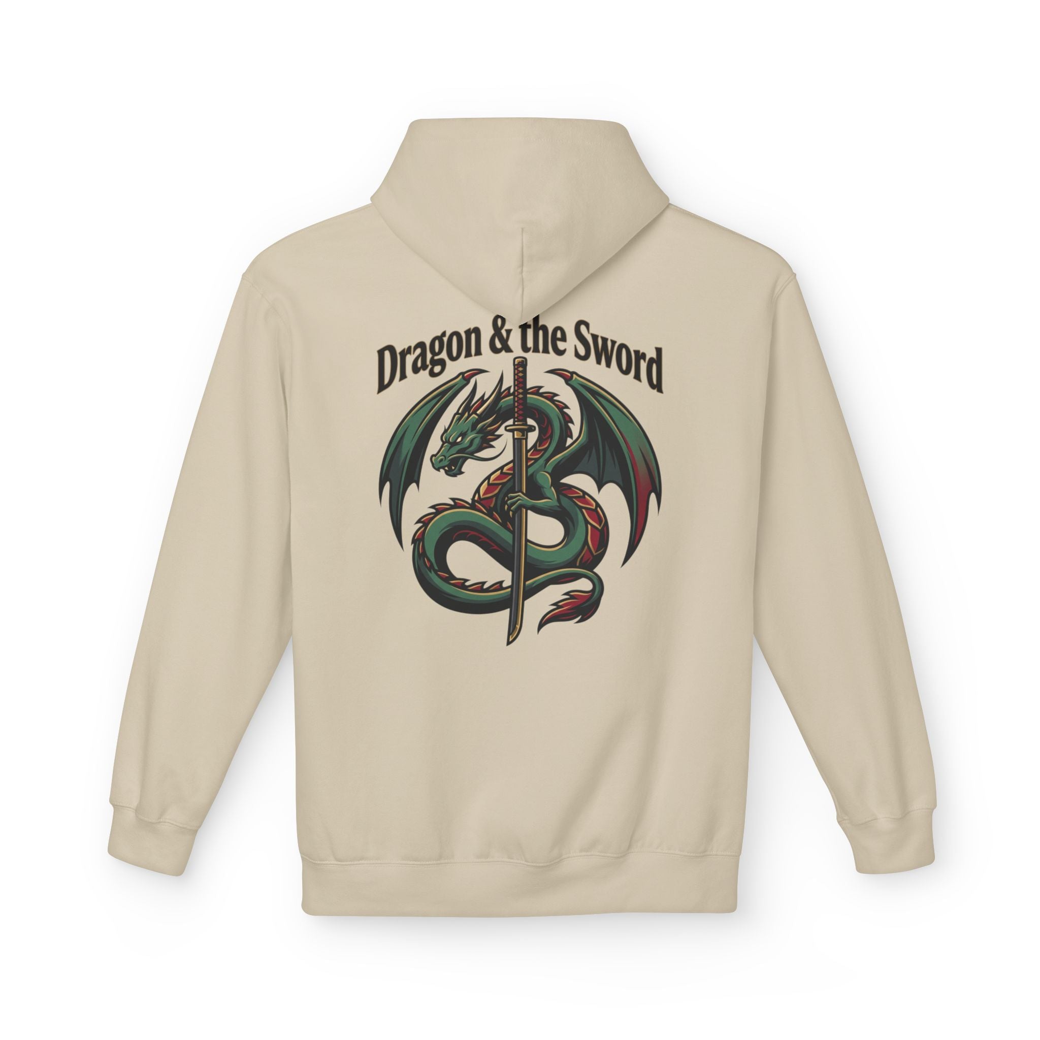 Dragon & the Sword Hoodie — Medieval Fantasy Dragon Graphic Pullover