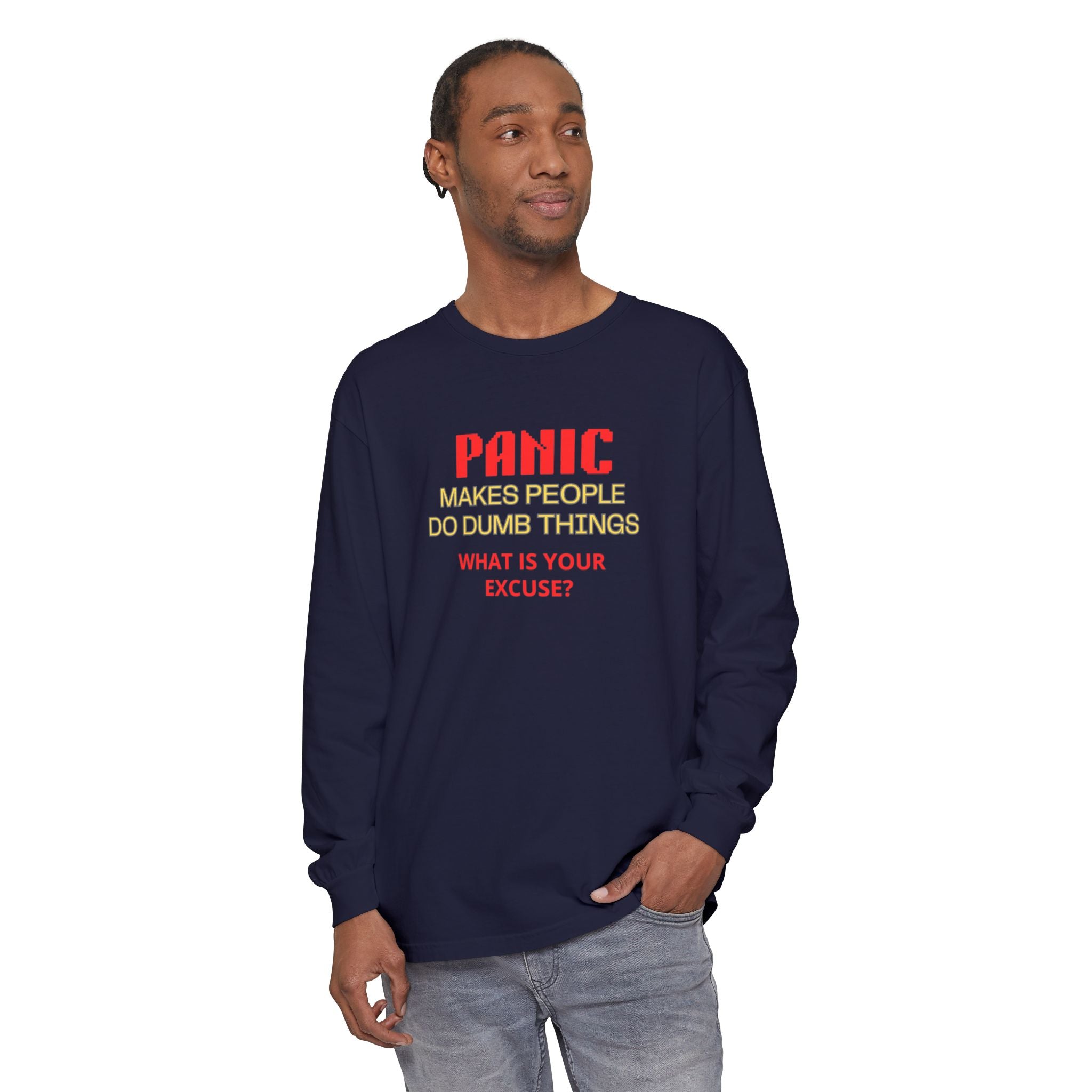 Panic Makes People Graphic Long Sleeve Tee | Species Ink