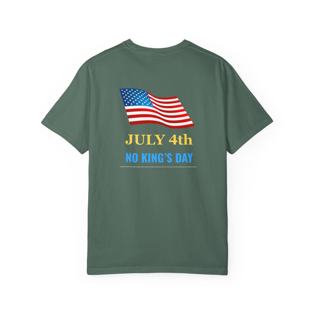 Fourth of July T-Shirt - "July 4th No King's Day" American Flag Tee