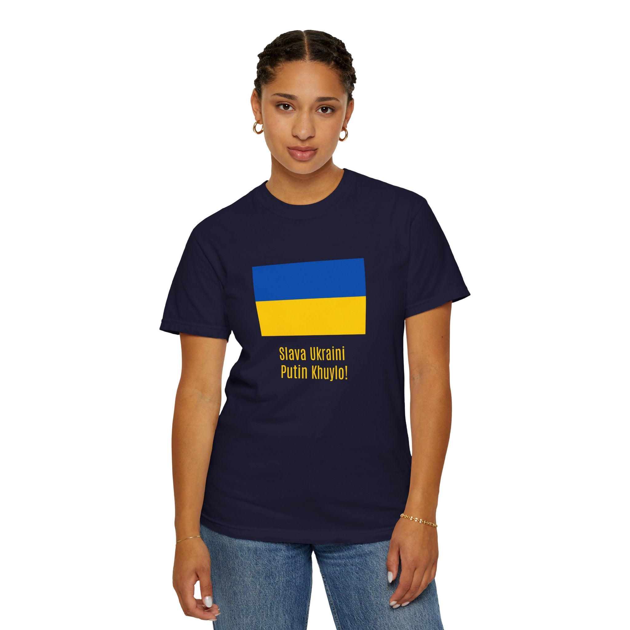 Ukraine Flag Tee — "Slava Ukraini, Pishov v Putin" Support Shirt