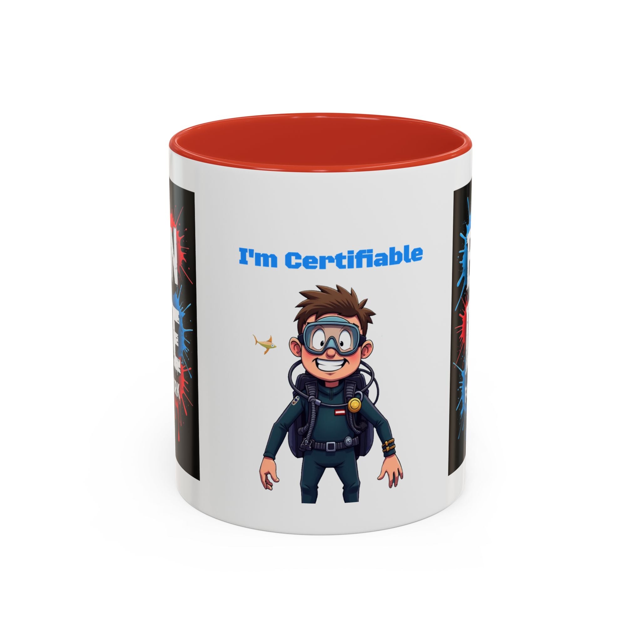 Born to Dive Coffee Mug - 'I'm Certifiable' Scuba Diver Accent Mug (11/15oz)