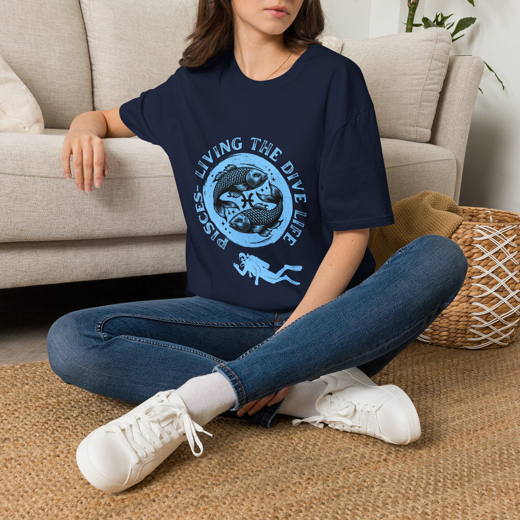 Living the Dive Fish Graphic T-Shirt — Scuba Diver Ocean Tee