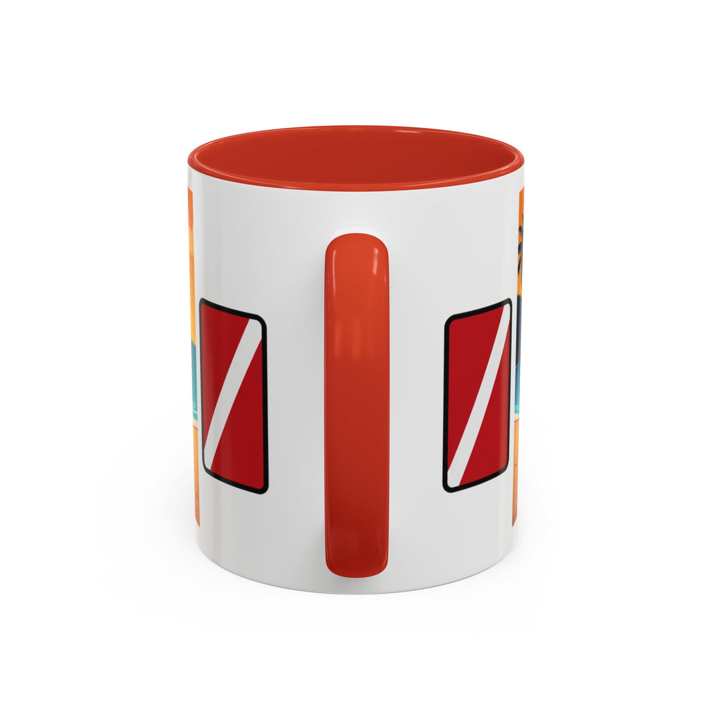 Diver's Sunset Accent Coffee Mug — Beach Scuba Dive Graphic (11/15oz)