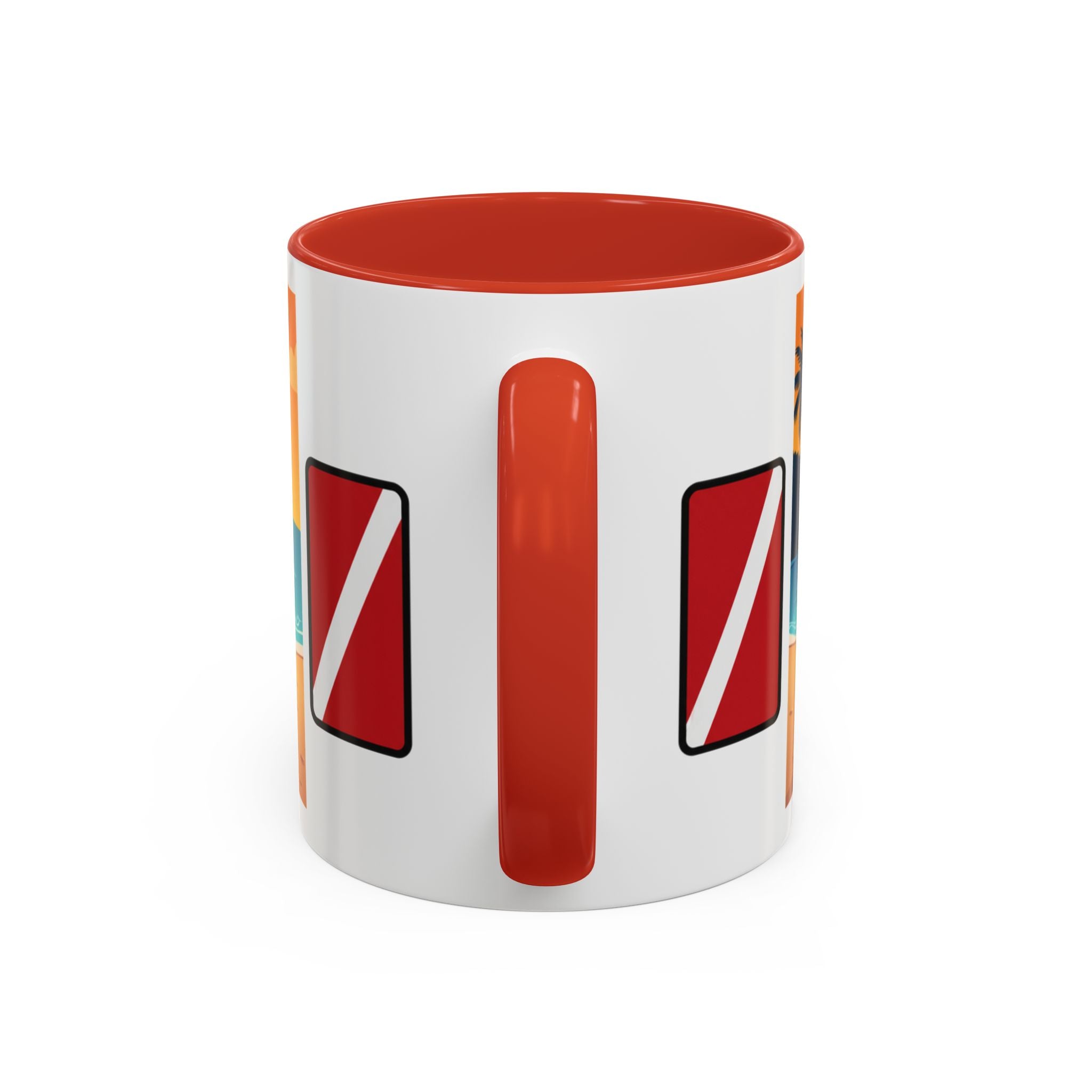 Diver's Sunset Accent Coffee Mug — Beach Scuba Dive Graphic (11/15oz)
