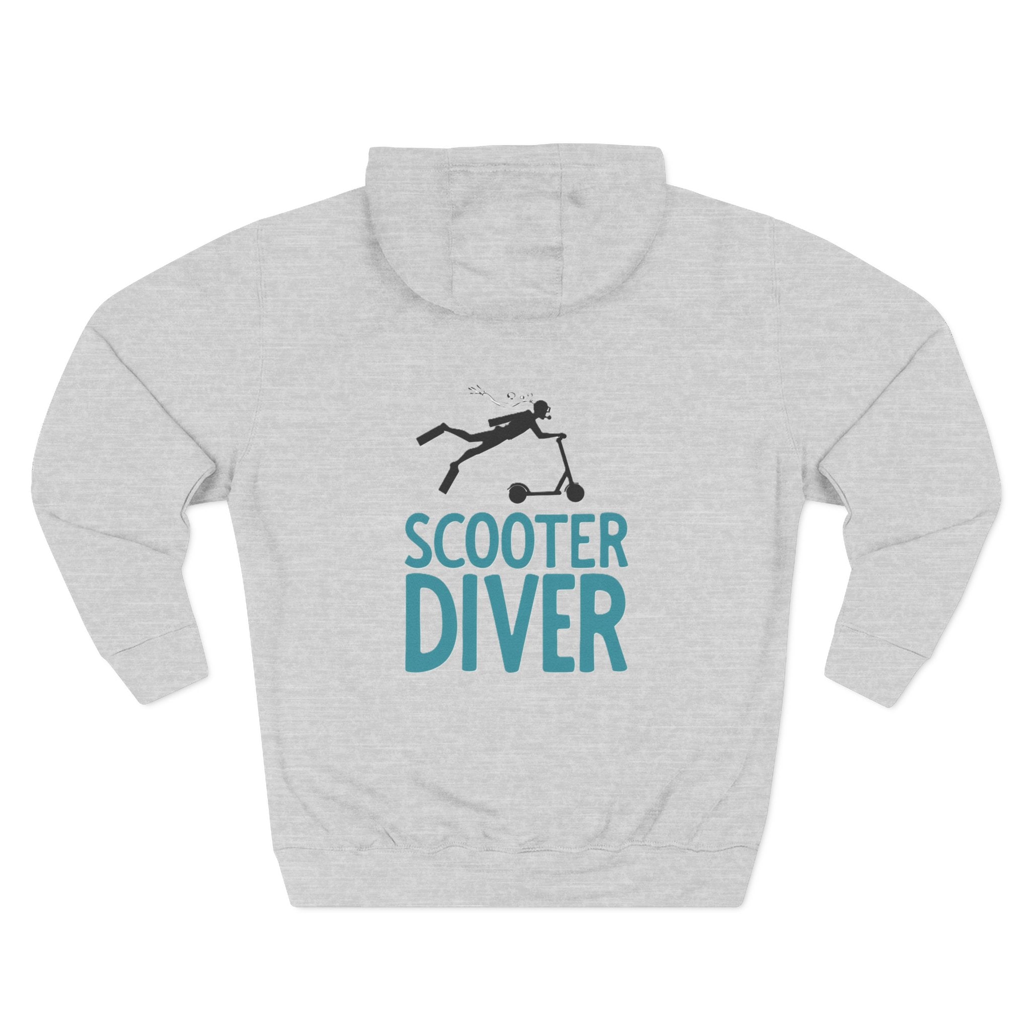 Scooter Diver Hoodie - Scuba Scooter Diving Graphic Fleece Pullover