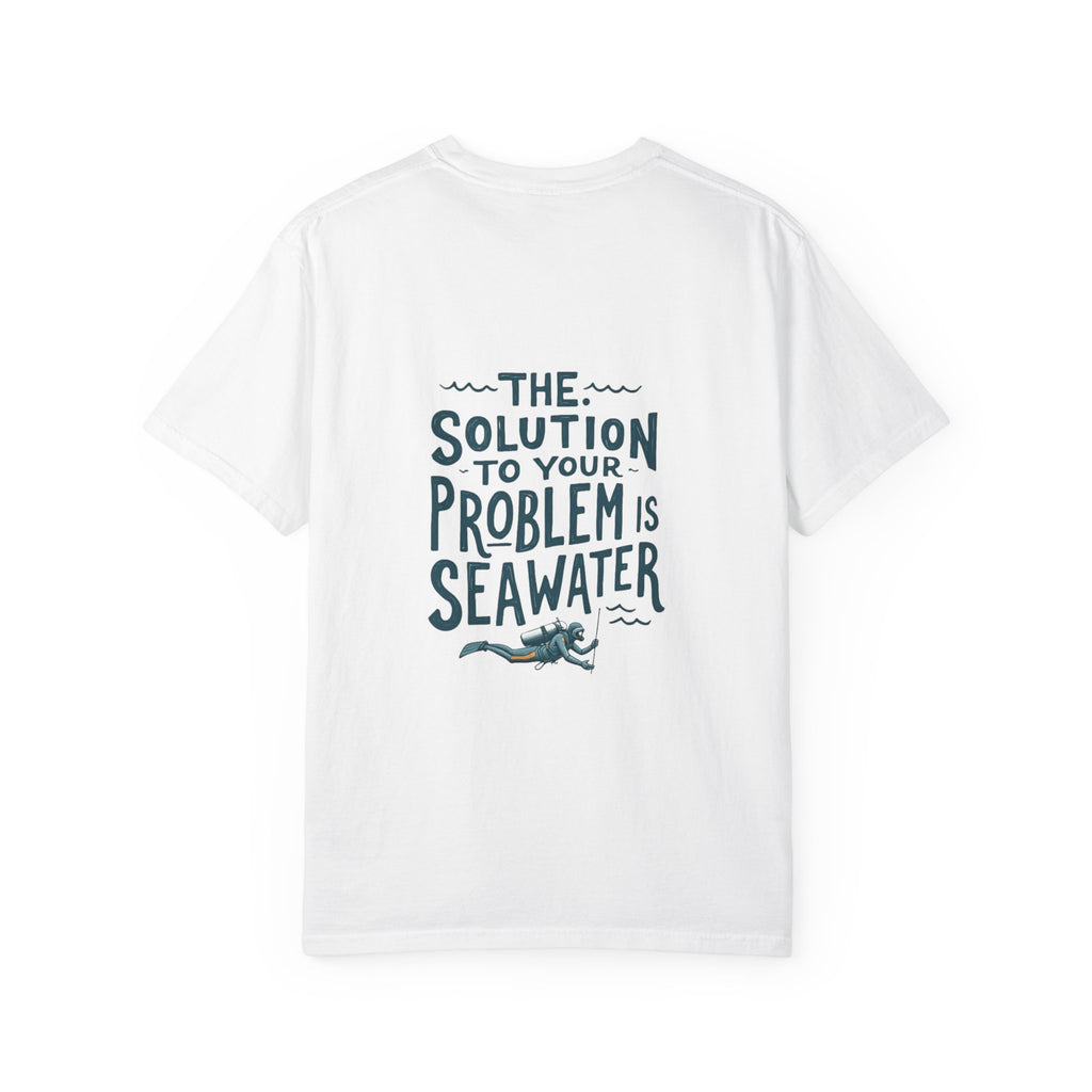 Sea Therapy T-Shirt — "The Solution to Your Problem is Seawater" Ocean Quote Tee