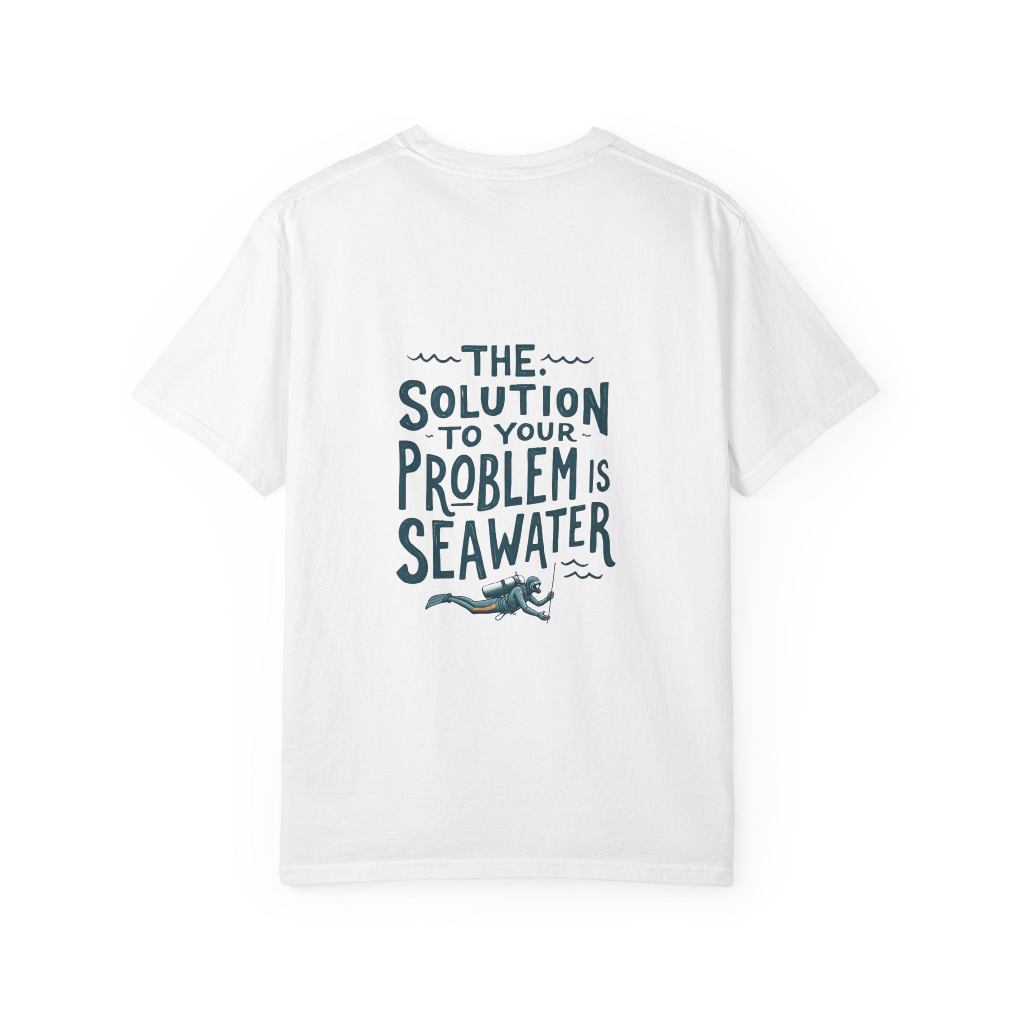 Sea Therapy T-Shirt — "The Solution to Your Problem is Seawater" Ocean Quote Tee