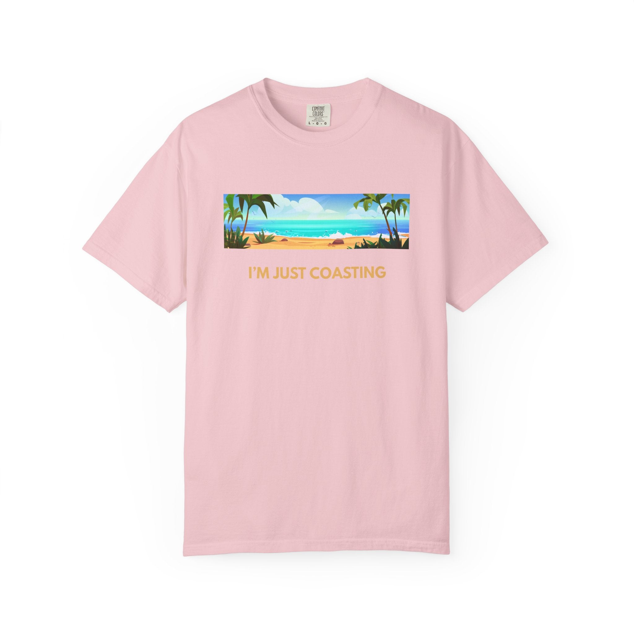 Beach Vibes Tee — "I'm Just Coasting" Coastal Graphic T-Shirt
