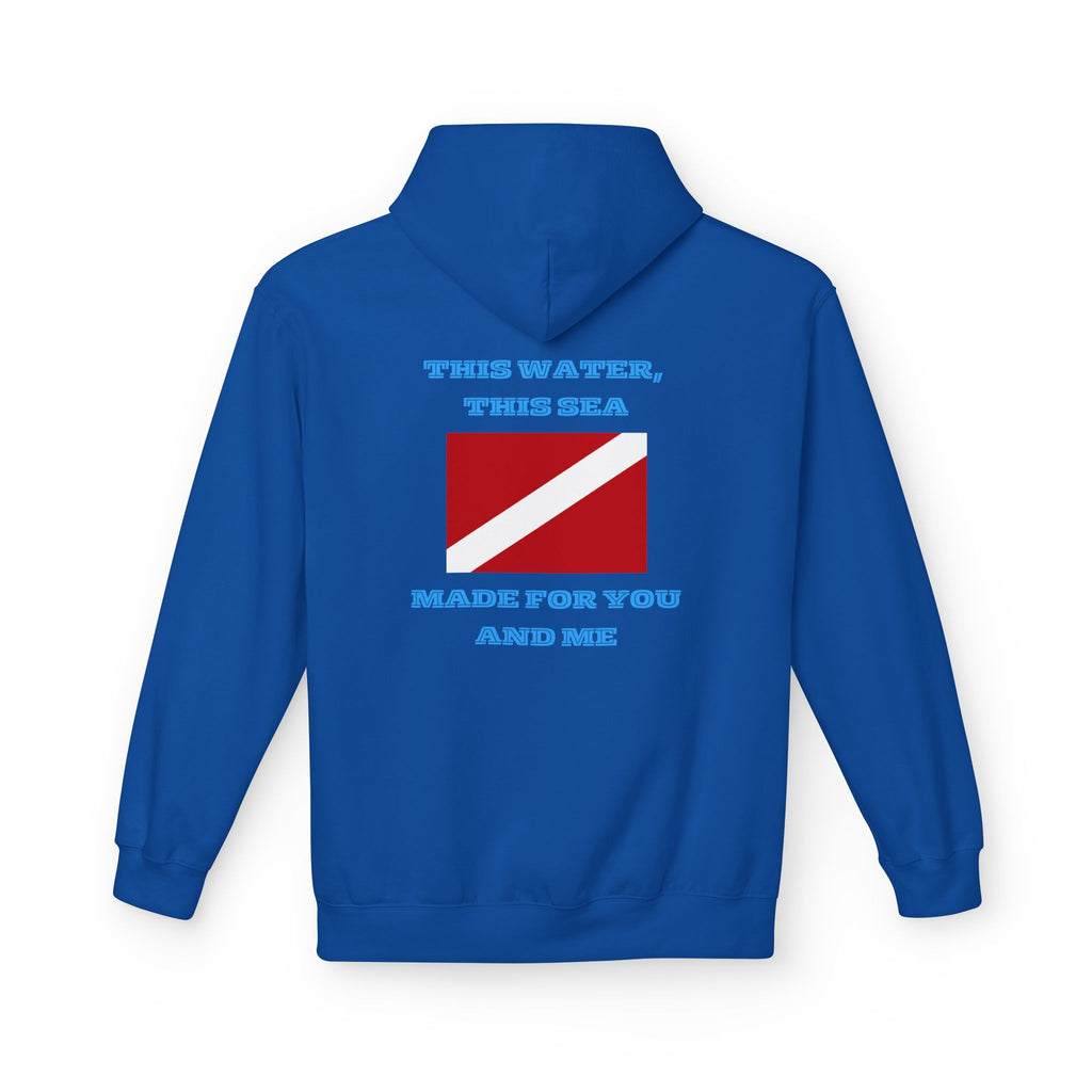 Diver Flag Hoodie – “This Water, This Sea Made For You And Me” Fleece Pullover