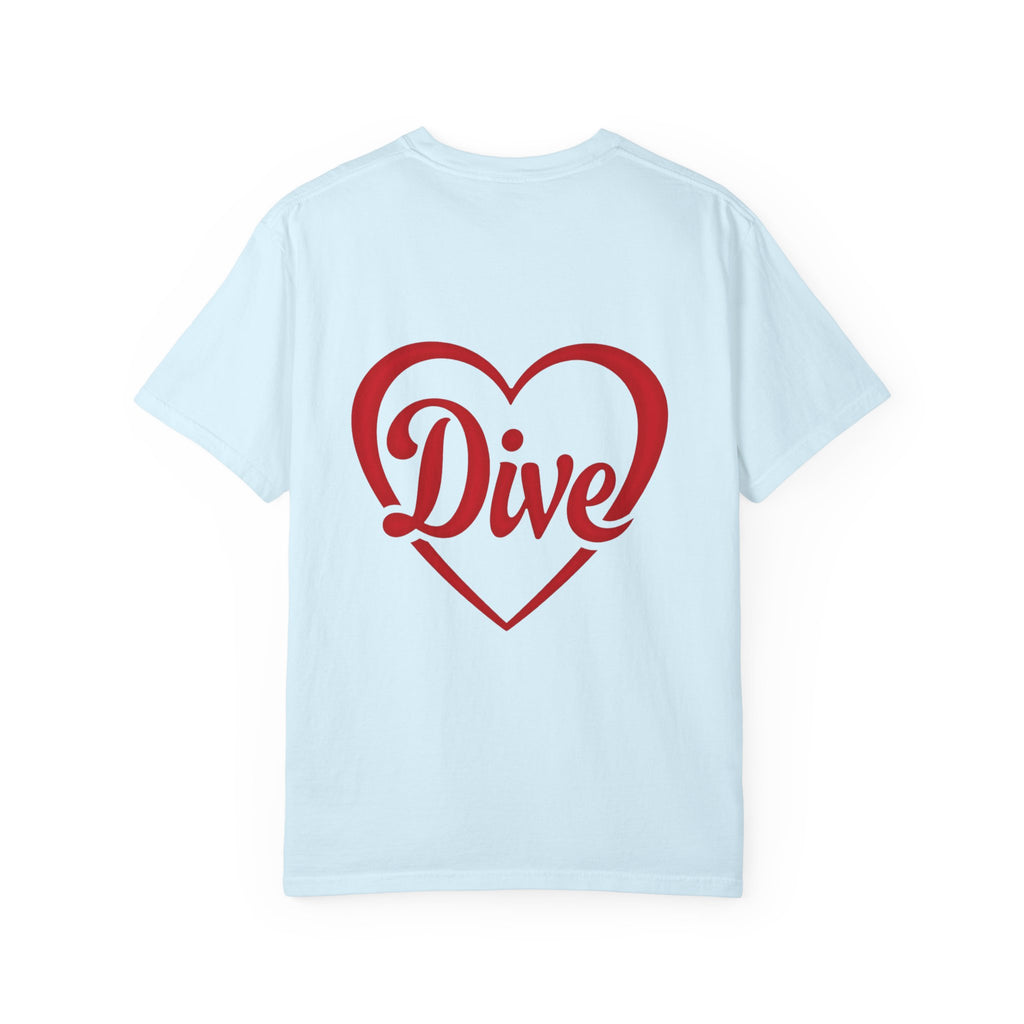 Dive Heart T-Shirt – Red Script Swim/Dive Team Tee