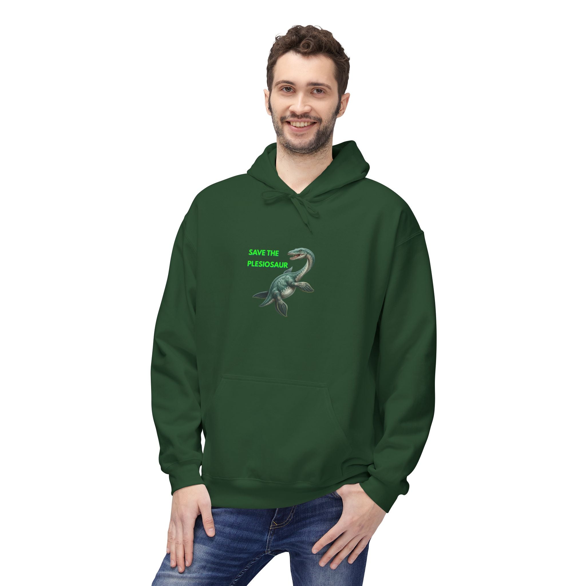 Save the Plesiosaur Hoodie — Vintage Marine Dino Graphic