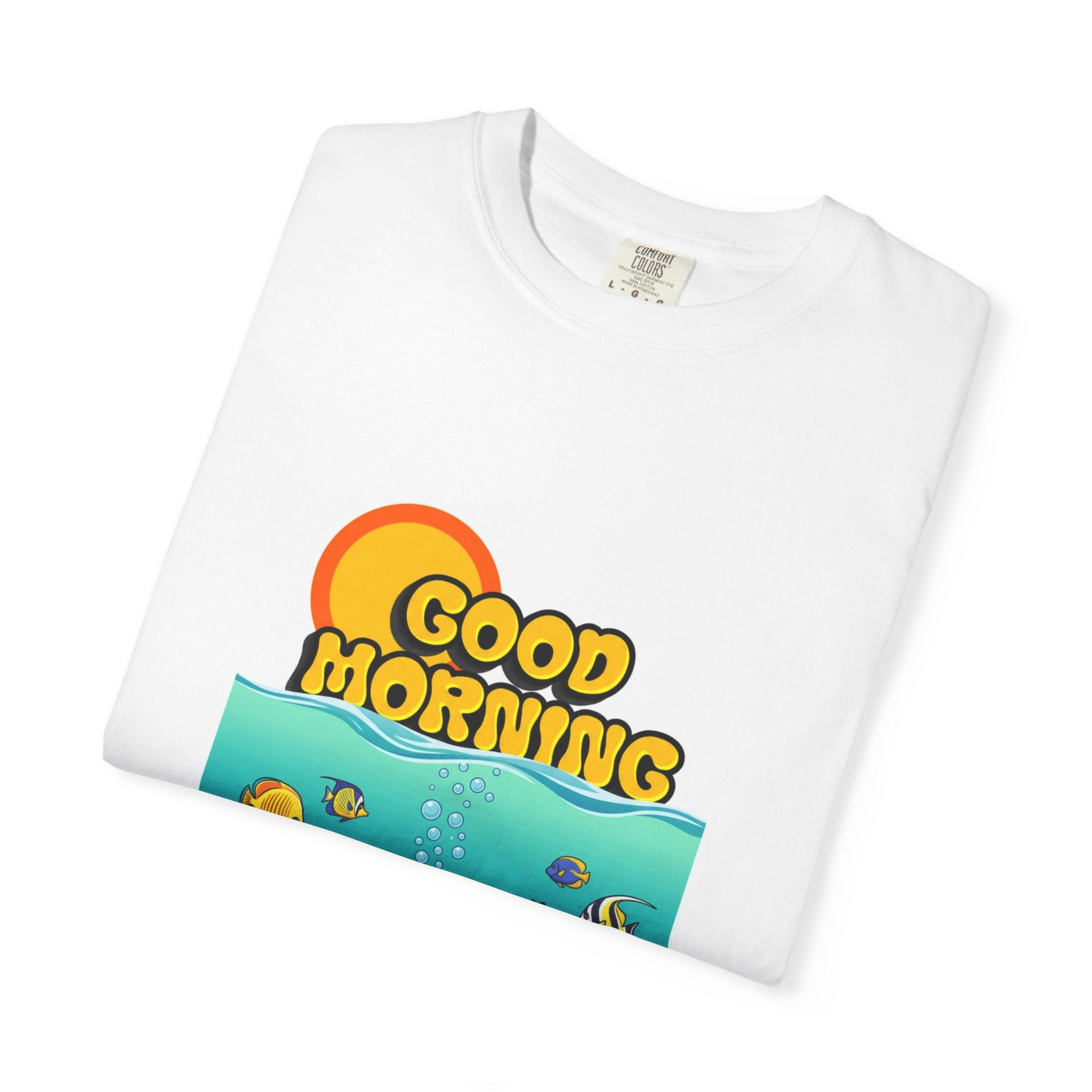 Good Morning Ocean Tee — Retro Sunrise Scuba Diver Graphic T-Shirt