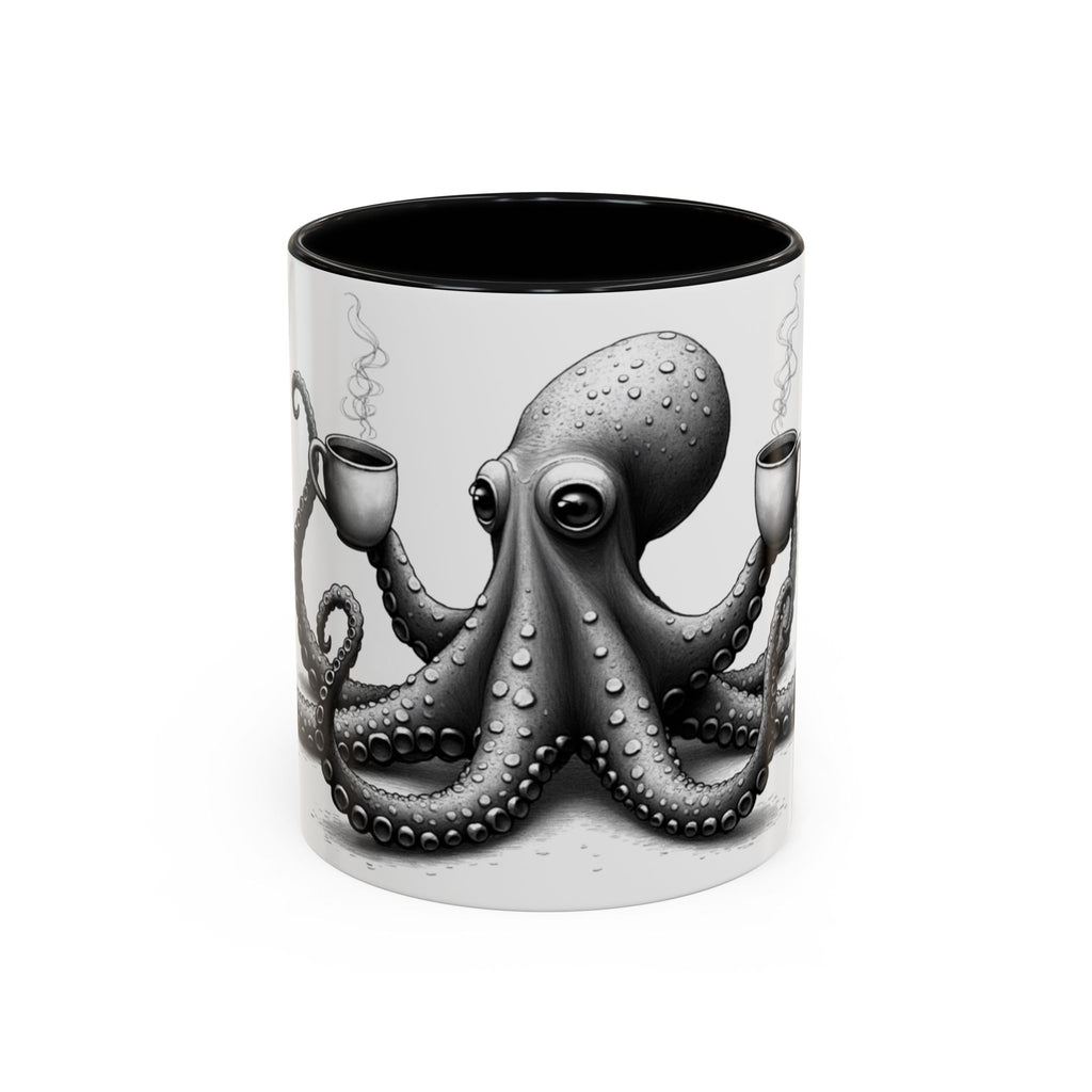 Octopus Coffee Mug — "Double Shot Day" Accent Ceramic Mug (11/15oz)