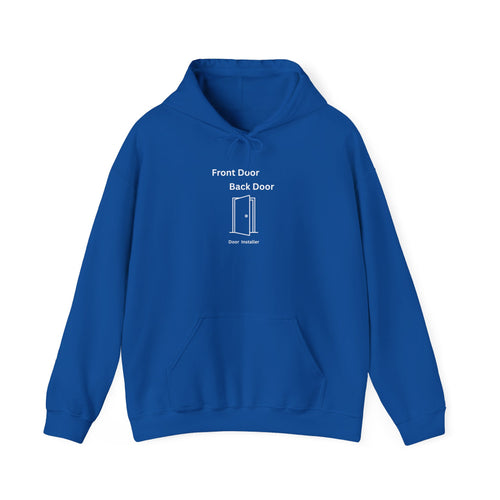 Back Door Installer Hoodie — Funny Door Installer Crewneck for Tradesmen