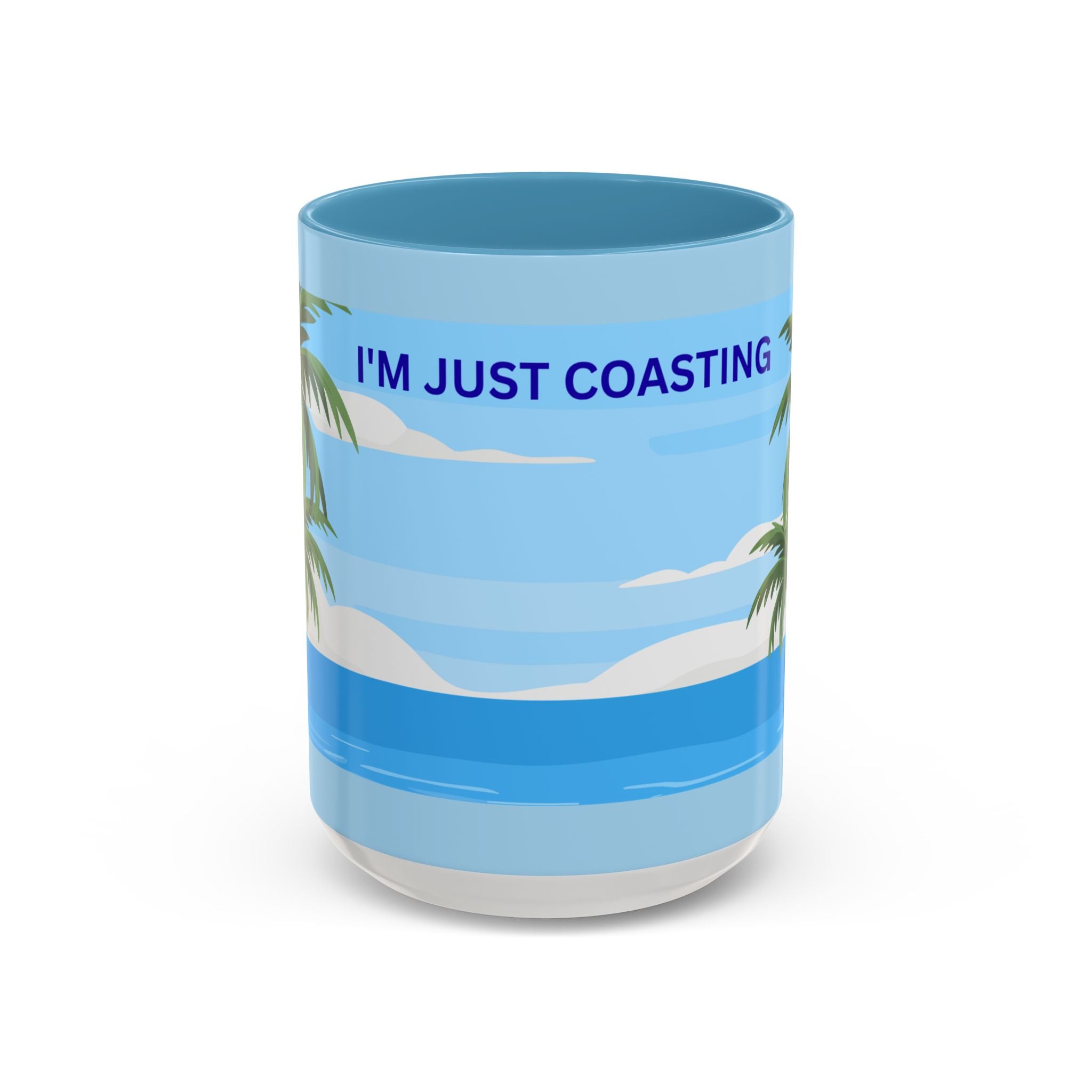 Coffee Mug — “I’m Just Coasting” Tropical Palm Beach Ceramic Accent Mug