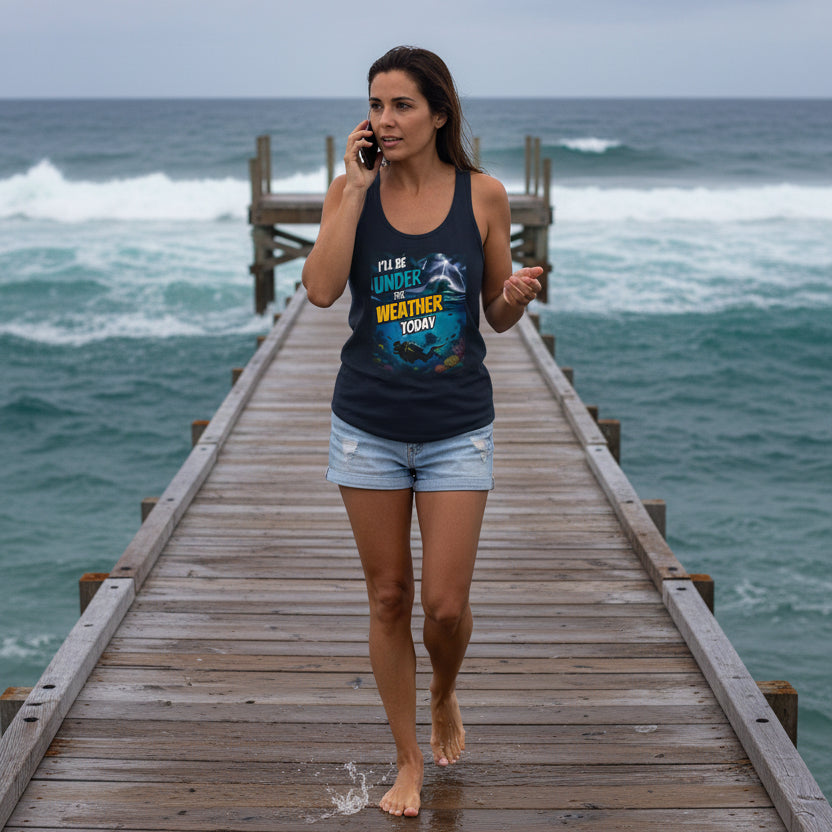 I'll Be Under the Weather Today Tank Top — Funny Weather Graphic Tank