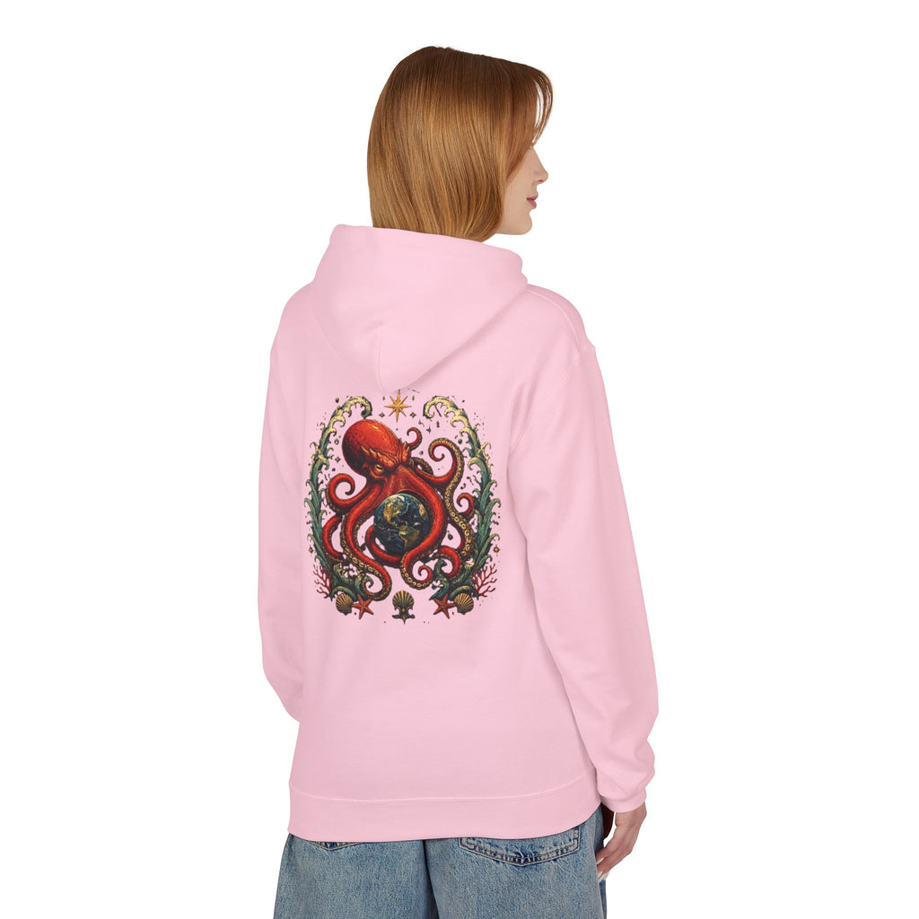 Octopus World Hug Hoodie — Nautical Ocean Conservation Graphic Hoodie