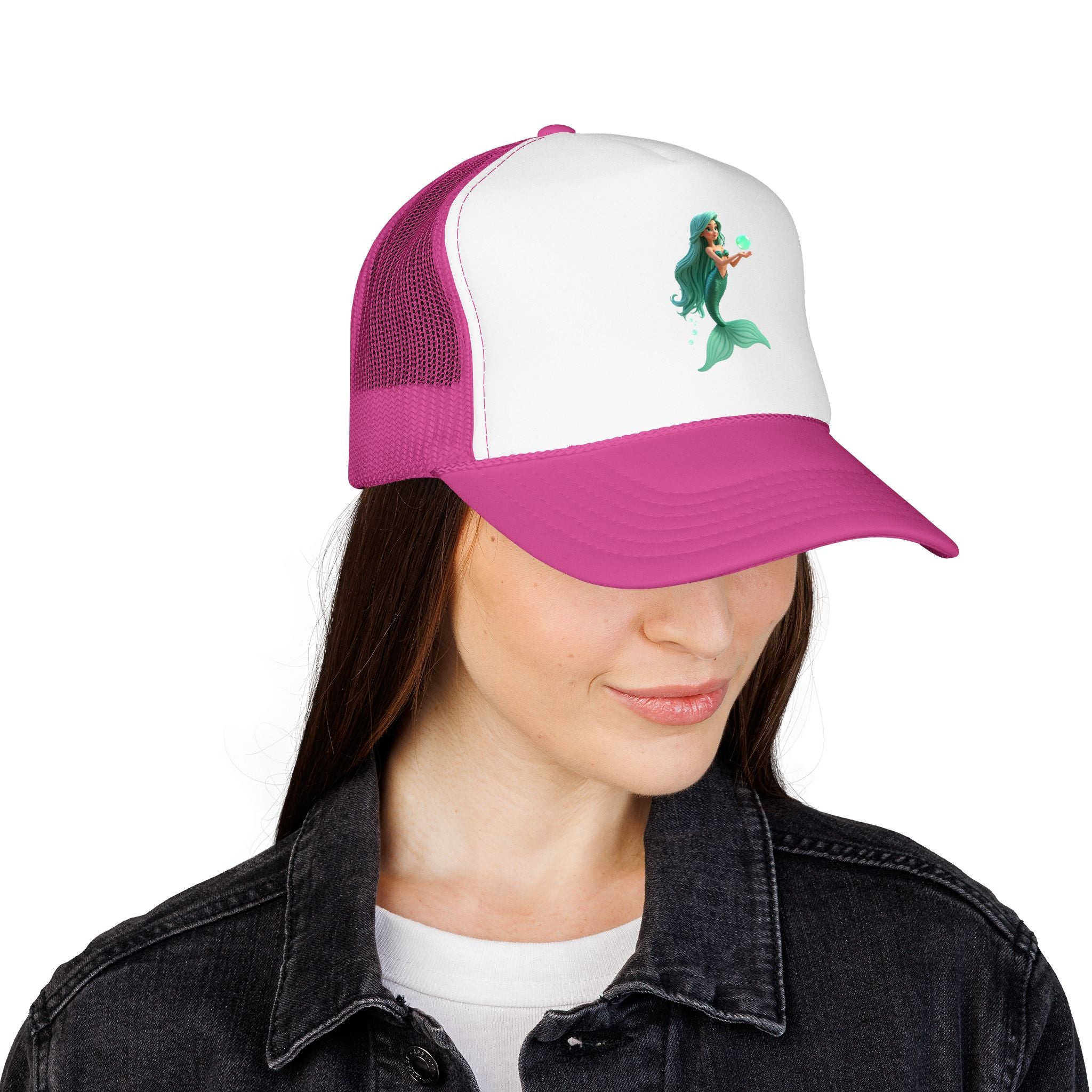 Mermaid Trucker Hat — Cute Teal Mermaid Foam Cap