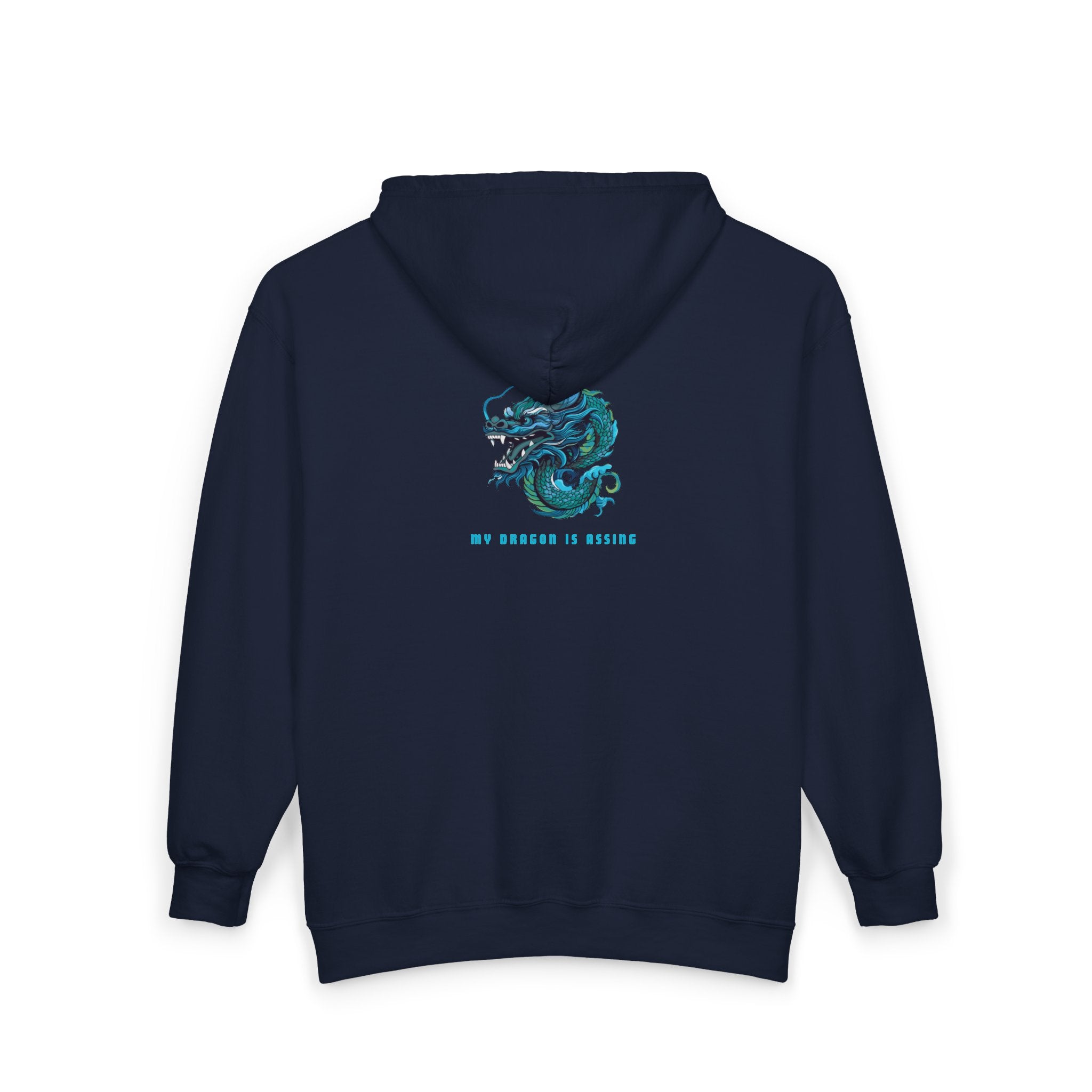 Dragon Graphic Zip Hoodie — "Be Courage or Nothing" Back Print