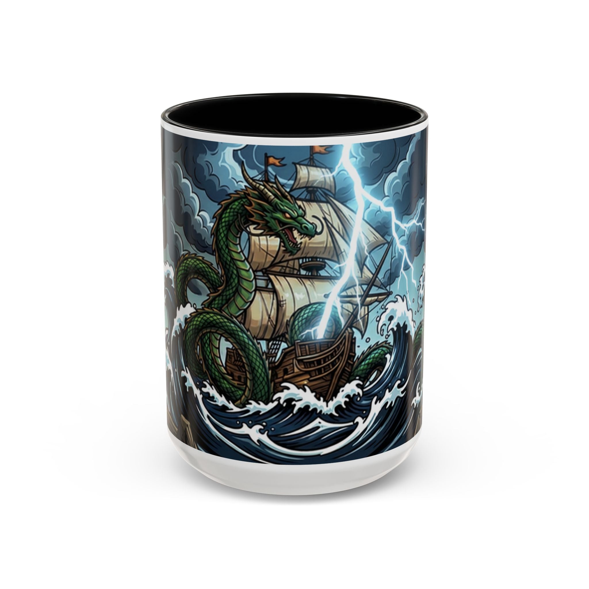 Sea Serpent Coffee Mug – Nautical Storm Art | Species Ink