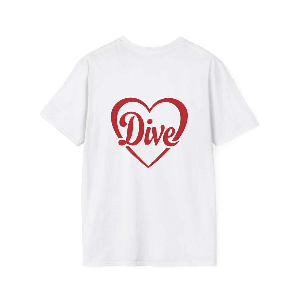 Dive Heart T-Shirt – Red Script Swim/Dive Team Tee