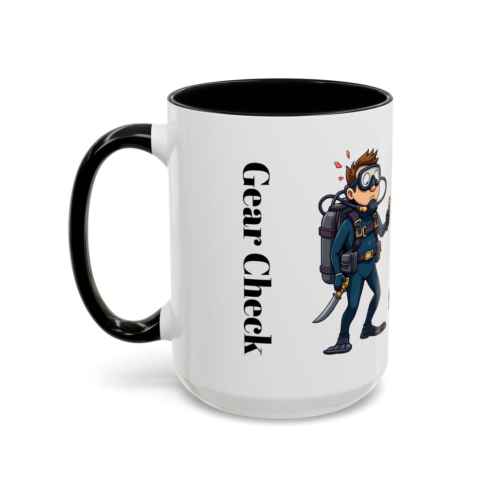 Hockey 'Gear Check' Accent Coffee Mug — Funny Hockey Player Illustration (11/15oz)