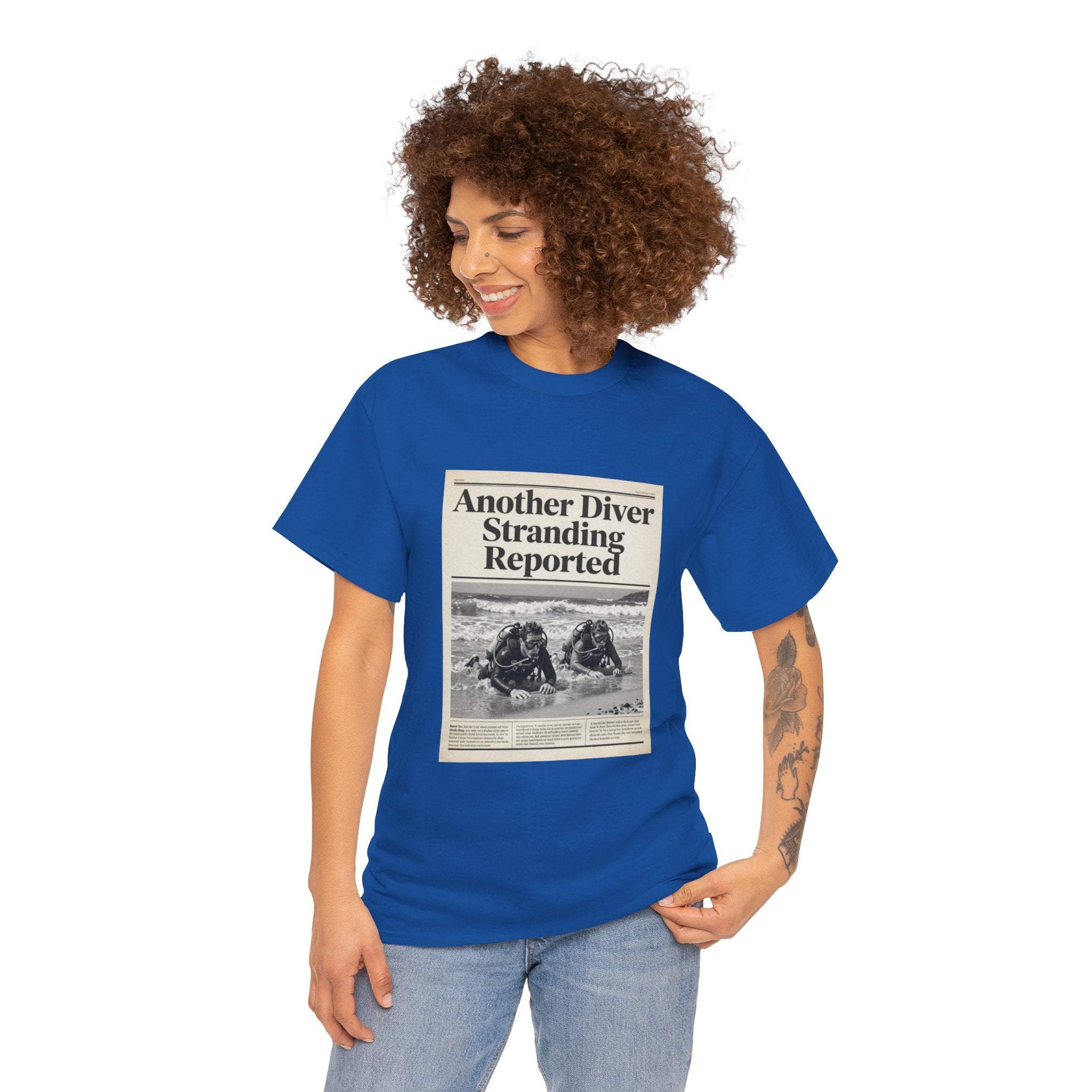 Vintage Newspaper 'Another Diver Stranding Reported' T-Shirt