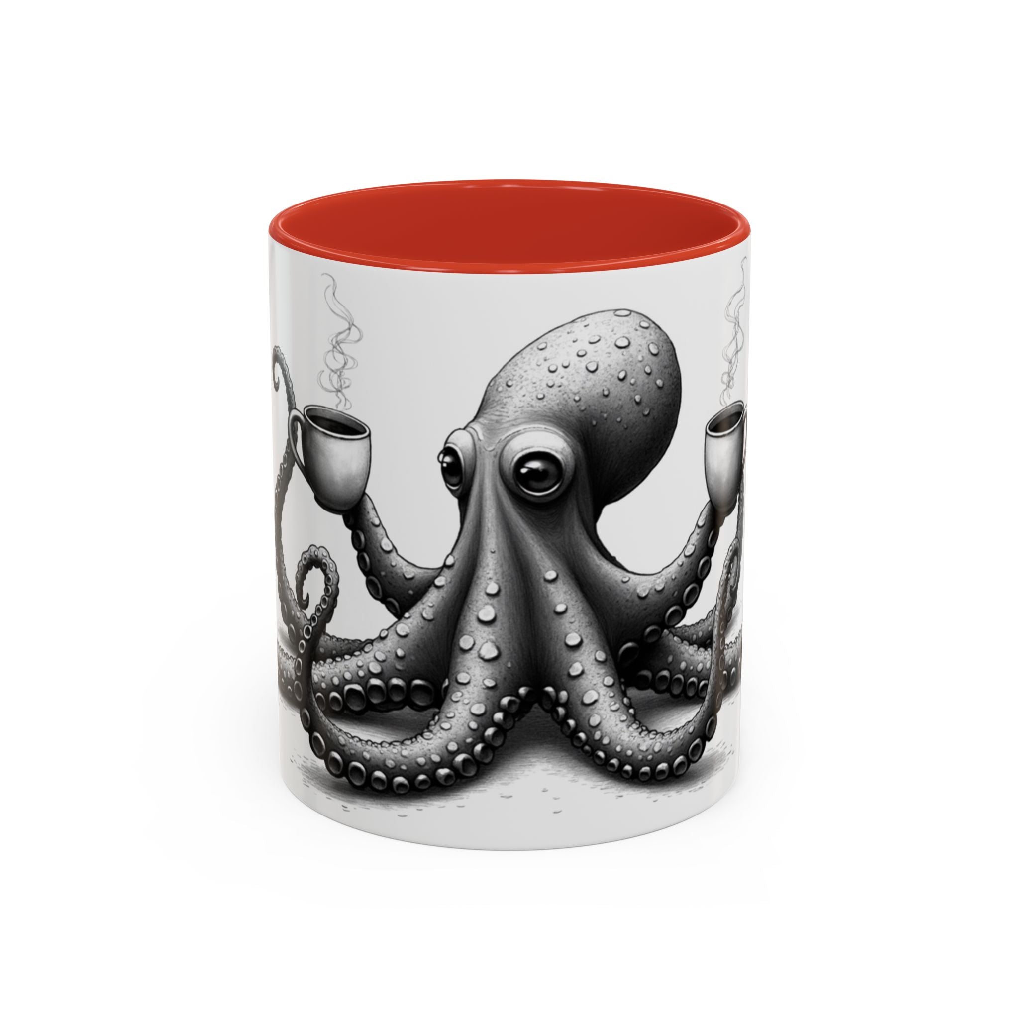 Octopus Coffee Mug — "Double Shot Day" Accent Ceramic Mug (11/15oz)