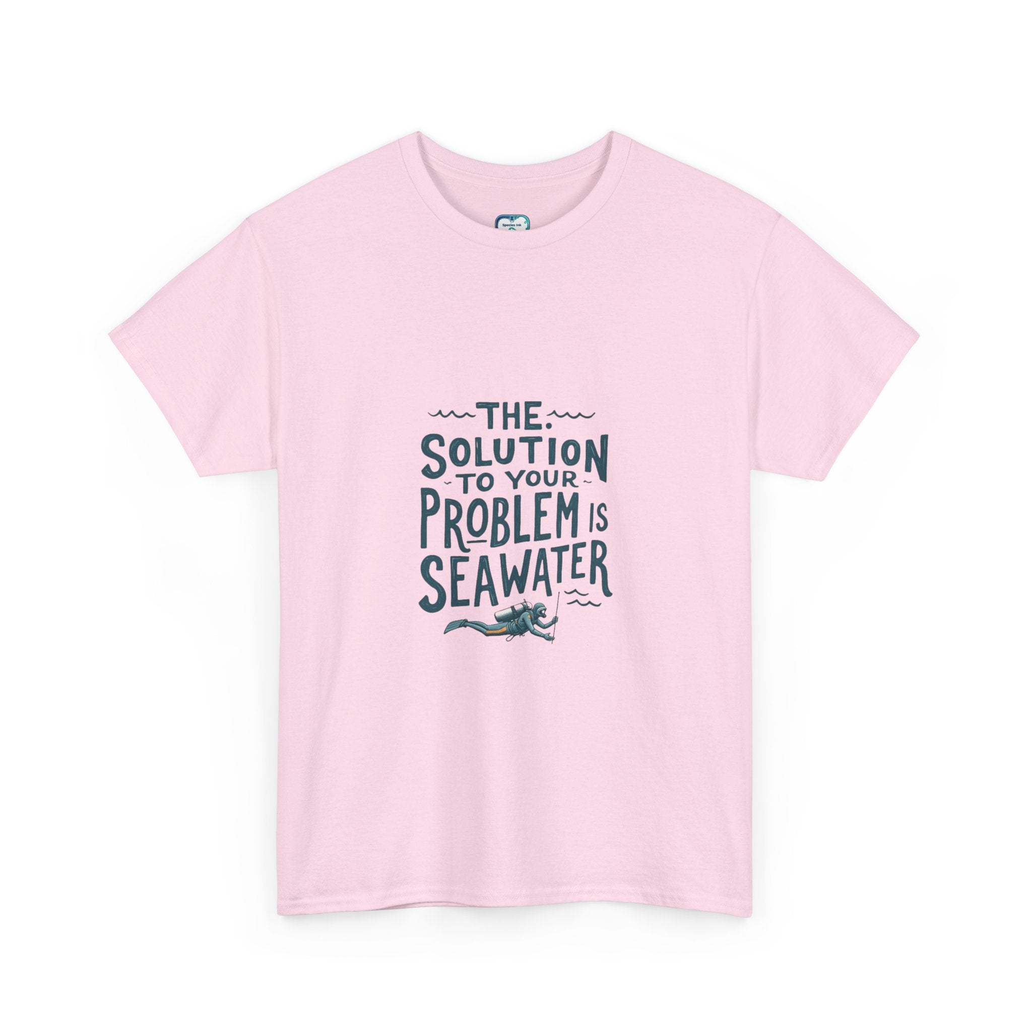 Sea Therapy T-Shirt — "The Solution to Your Problem is Seawater" Ocean Quote Tee
