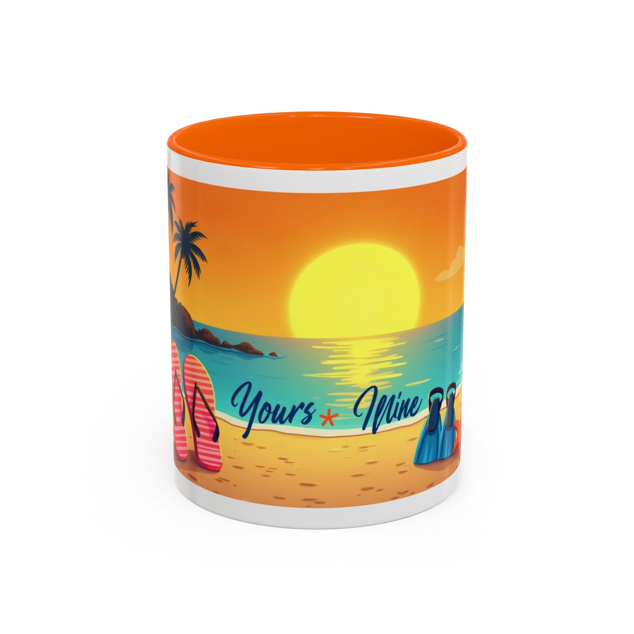 Diver's Sunset Accent Coffee Mug — Beach Scuba Dive Graphic (11/15oz)