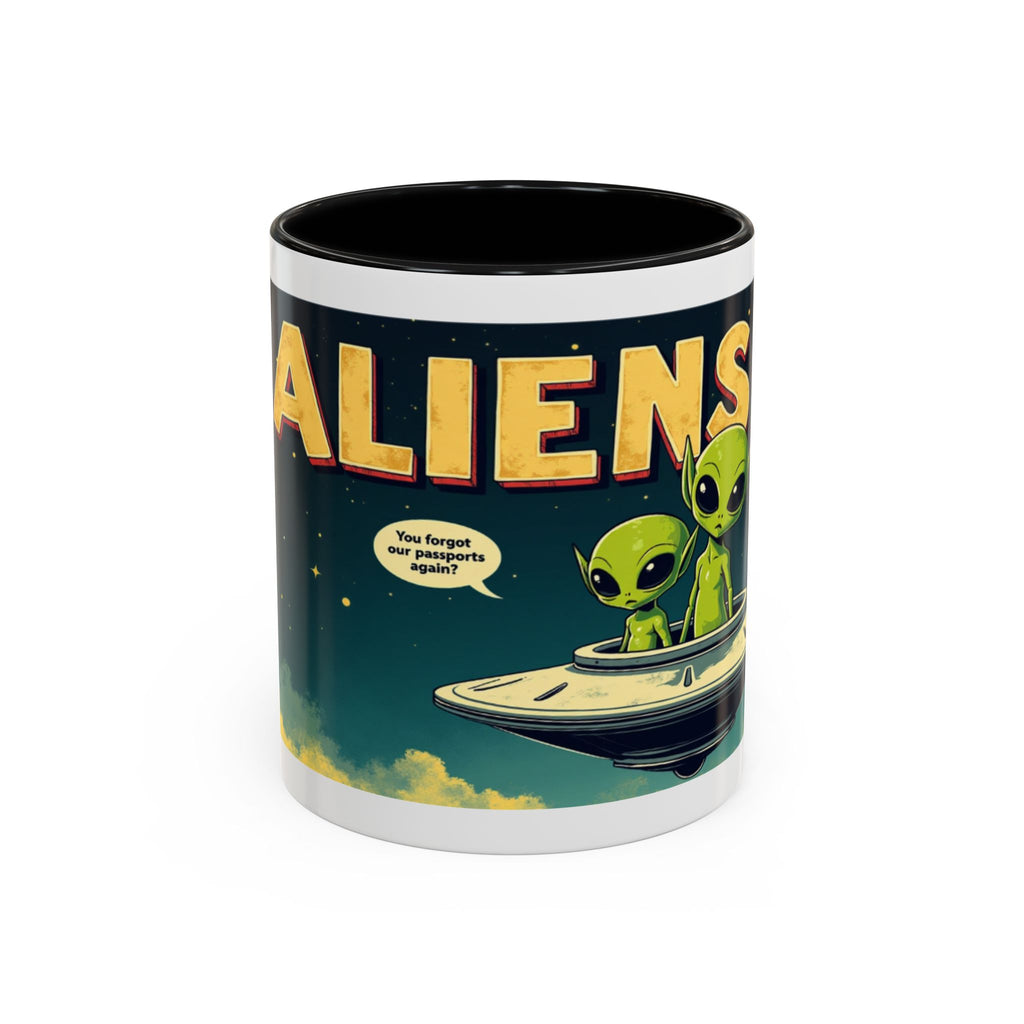 Alien Coffee Mug — "We Are Aliens" Retro UFO Accent Mug (11/15oz)