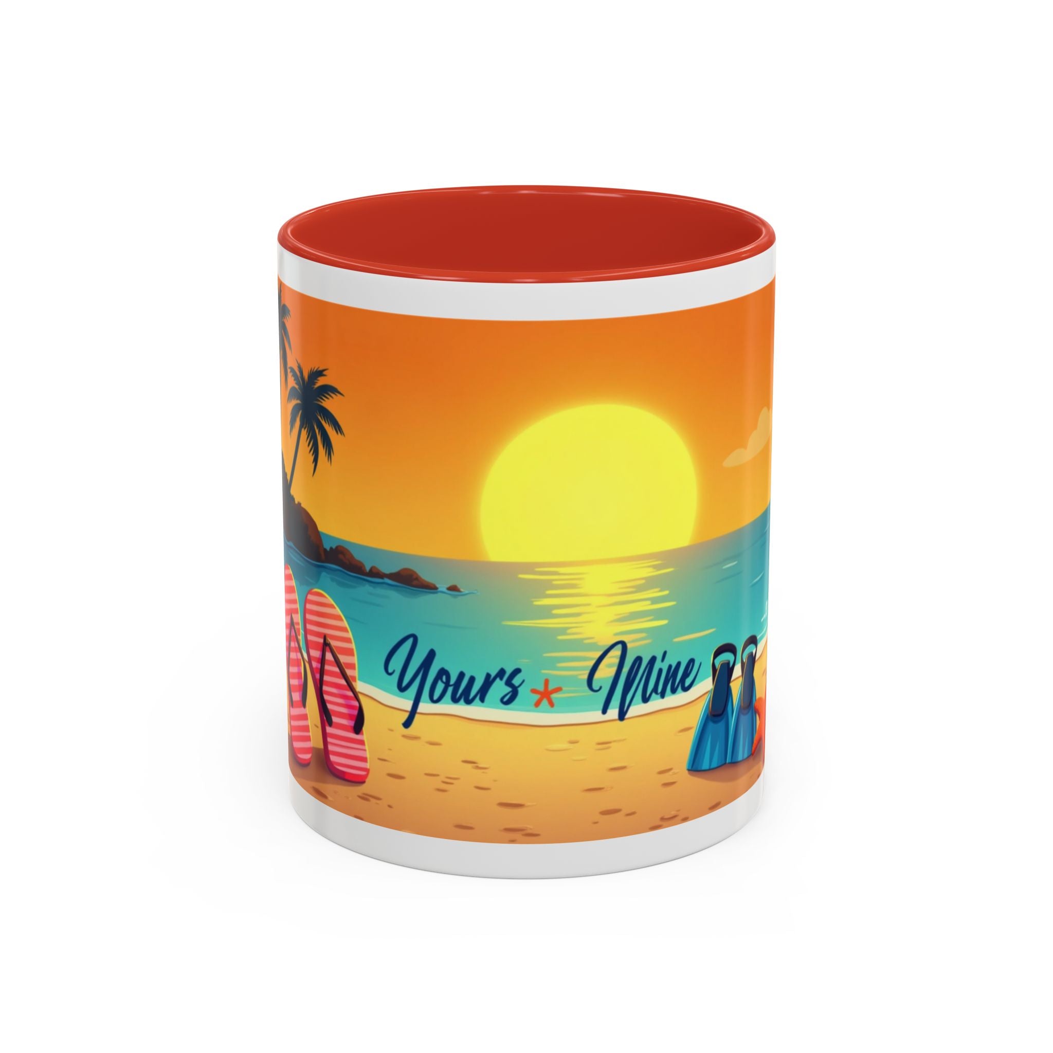 Diver's Sunset Accent Coffee Mug — Beach Scuba Dive Graphic (11/15oz)
