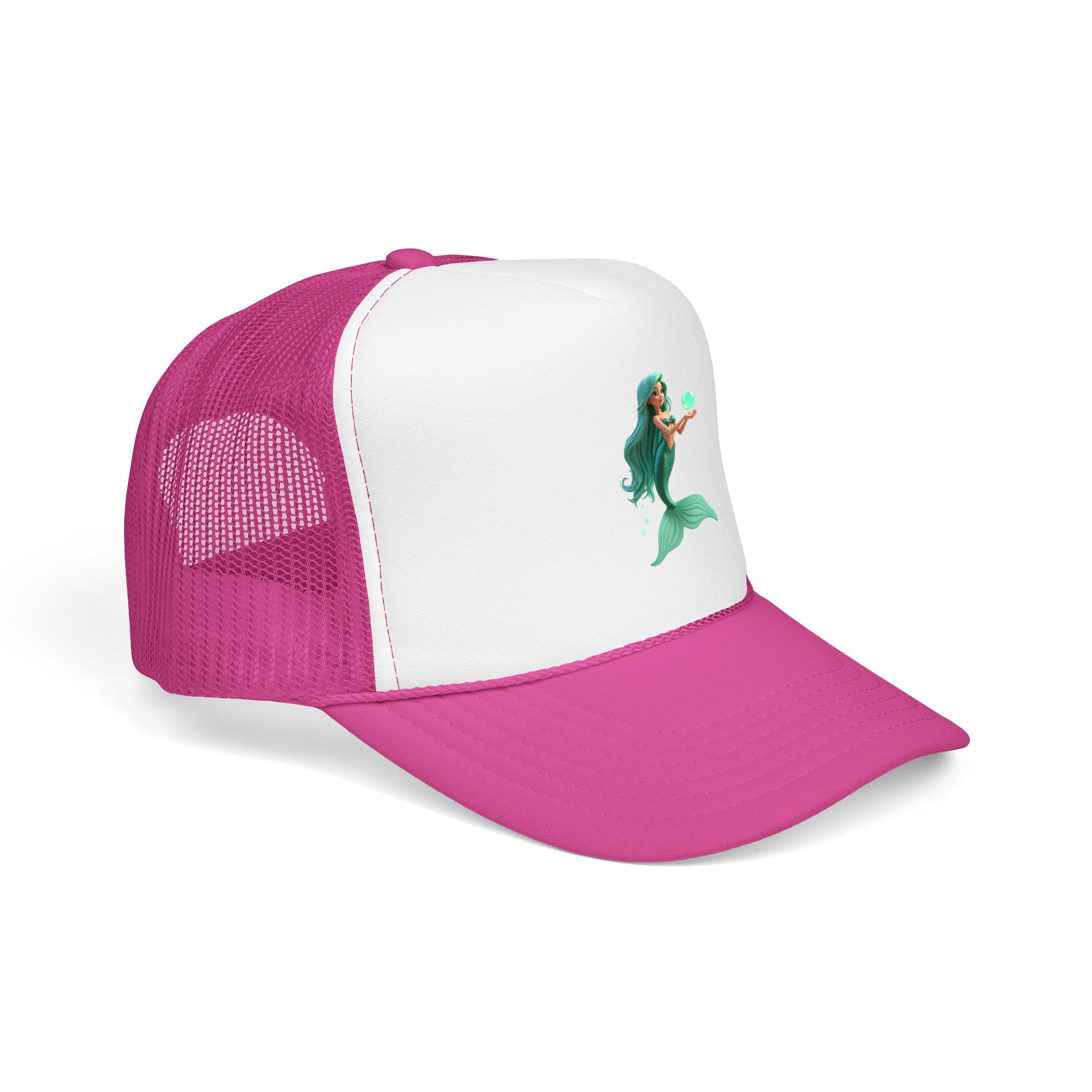 Mermaid Trucker Hat — Cute Teal Mermaid Foam Cap