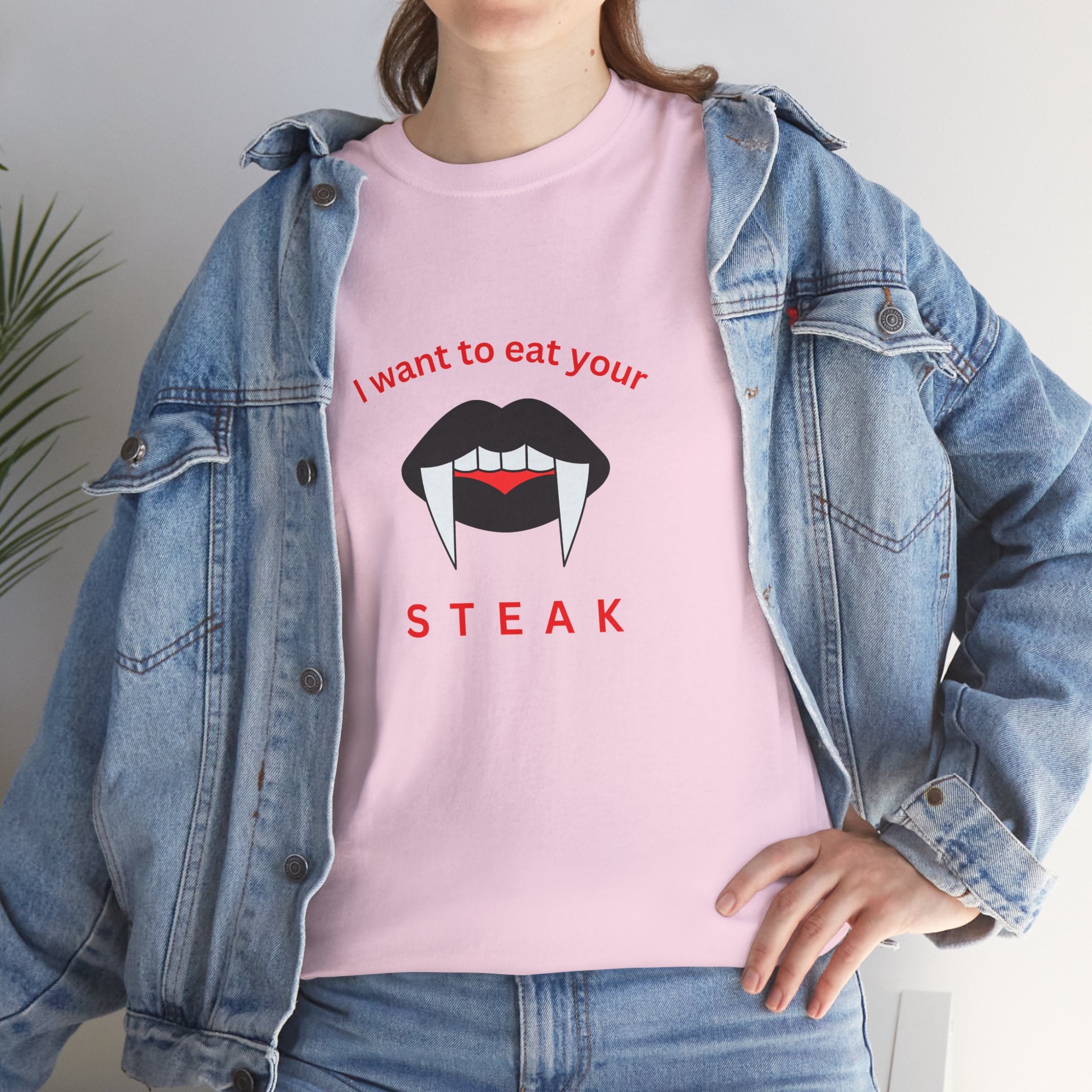 Vampire Fangs 'I Want to Eat Your Steak' Graphic Tee