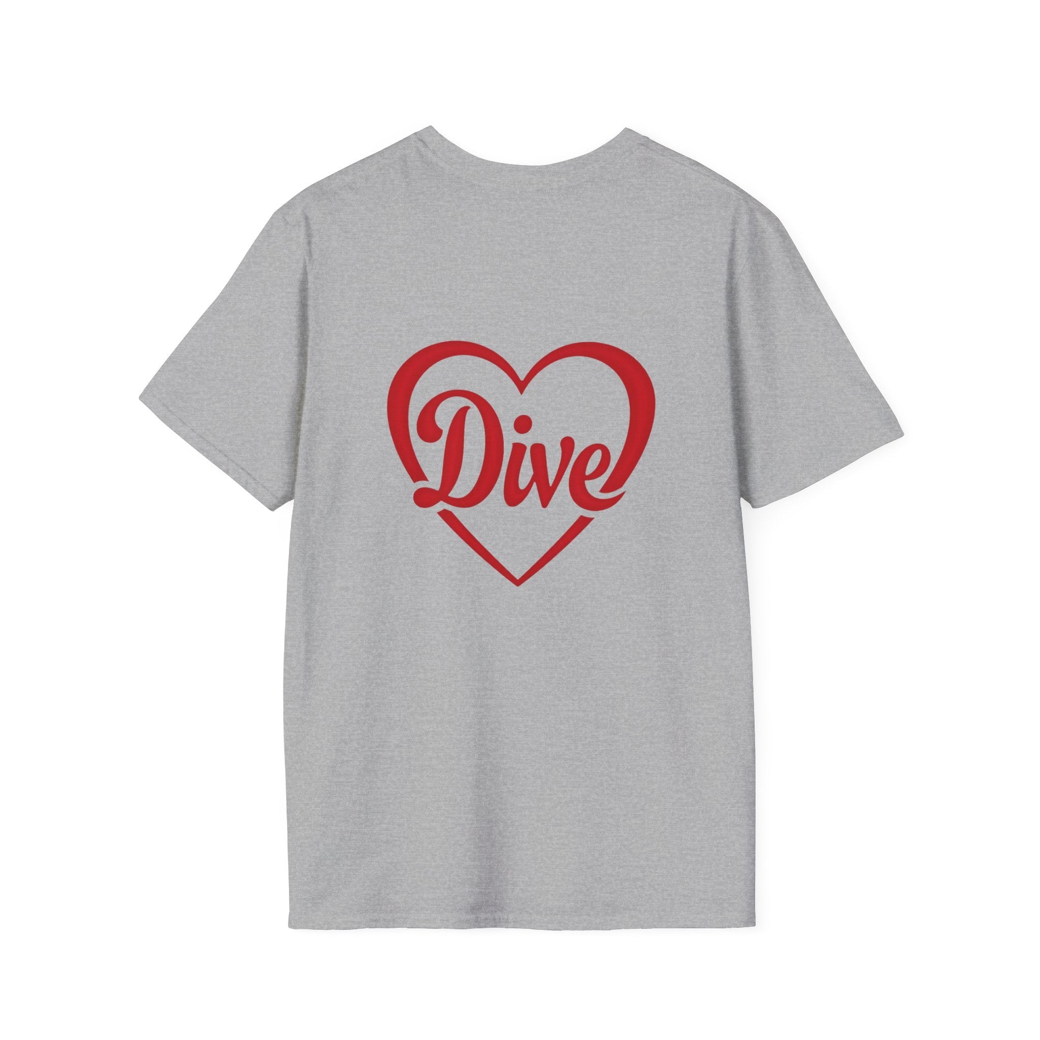 Dive Heart T-Shirt – Red Script Swim/Dive Team Tee