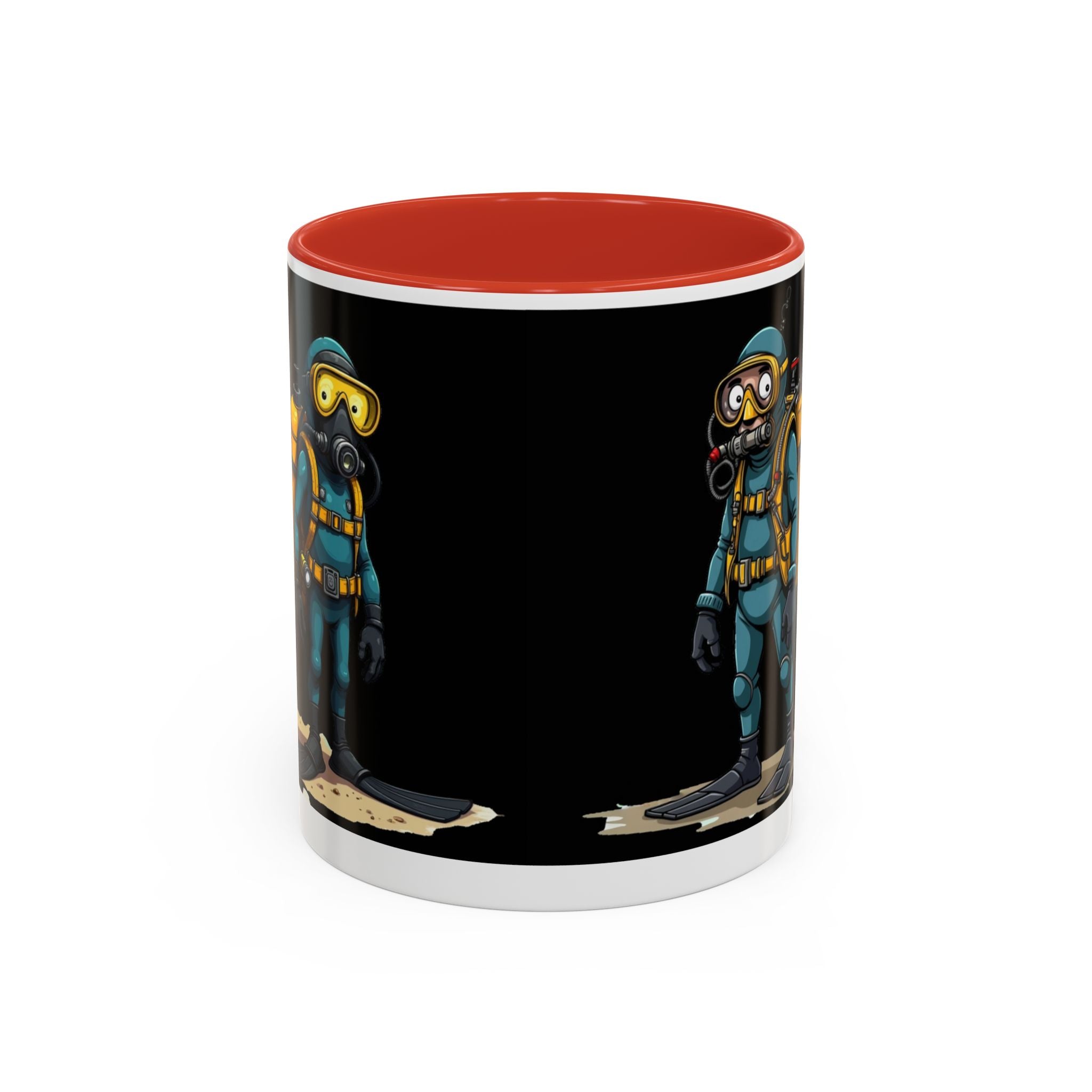 Night Diver Coffee Mug — Scuba Diver Graphic Accent Mug (11/15oz)