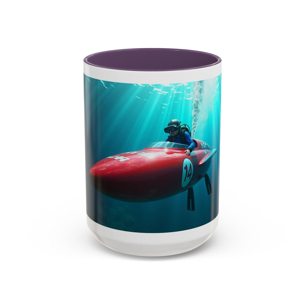 Scooter Racer Coffee Mug — Underwater Sea Scooter Racing Design (11/15oz)