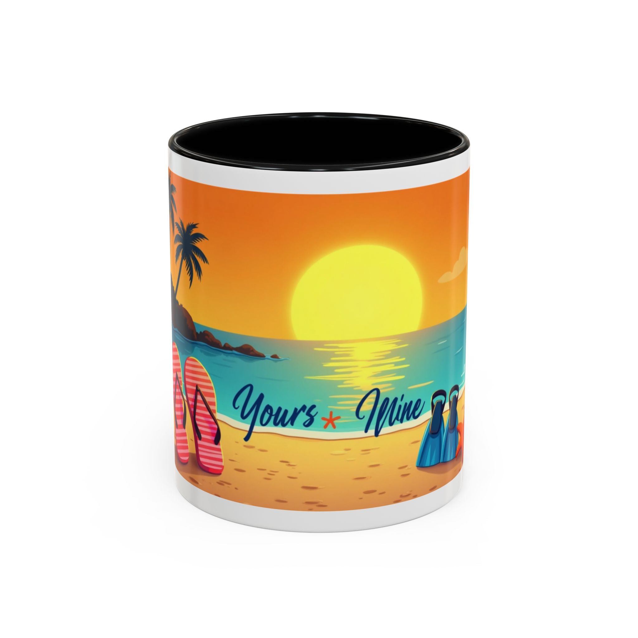 Diver's Sunset Accent Coffee Mug — Beach Scuba Dive Graphic (11/15oz)