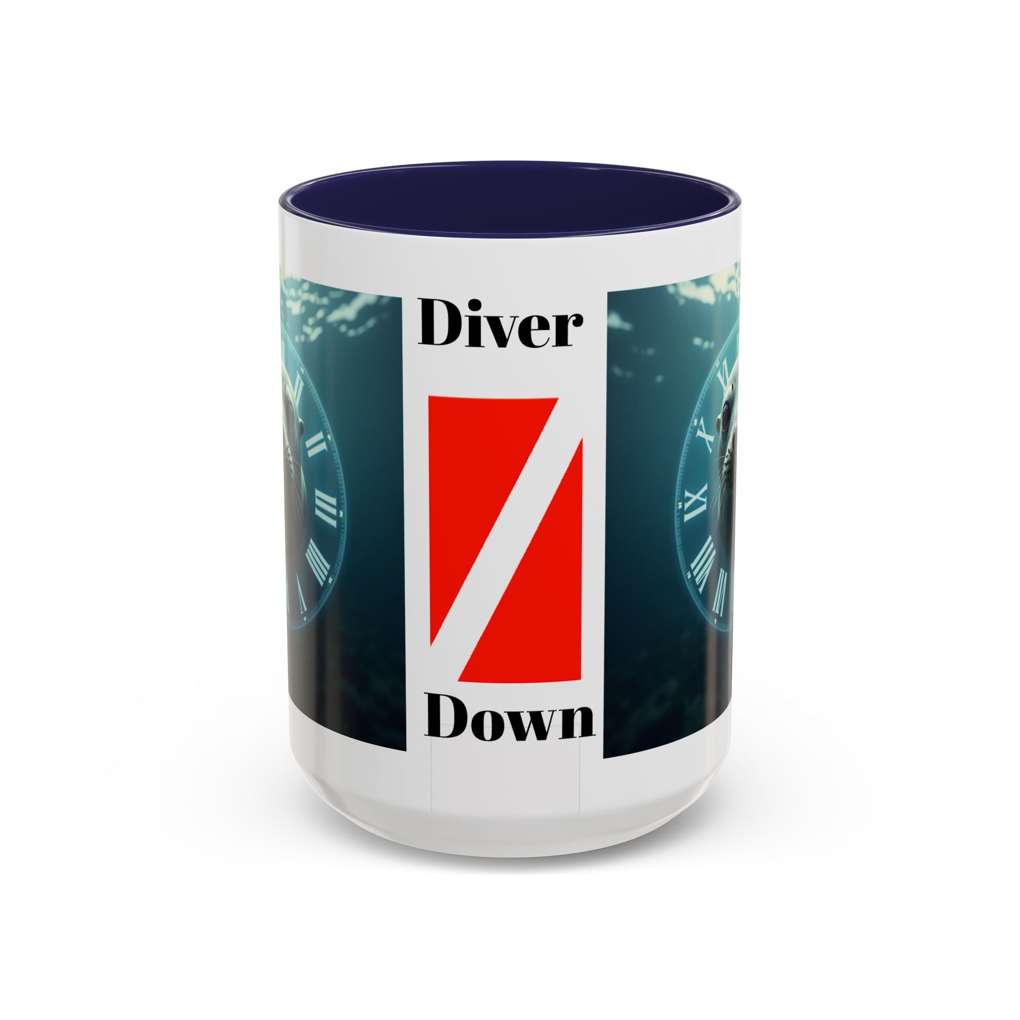 Seal Clock Accent Coffee Mug — Nautical Ocean Animal Coffee Cup (11/15 oz)