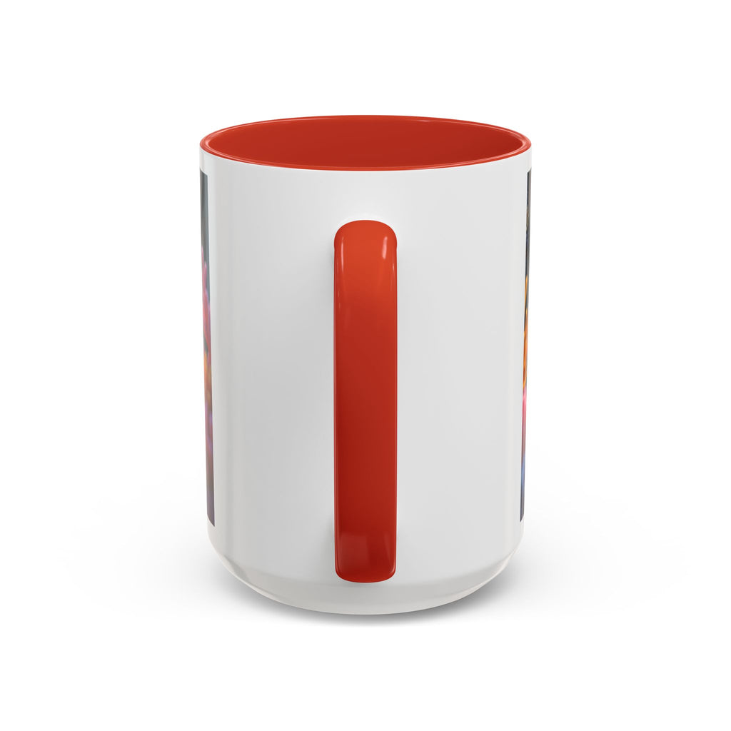 Scuba Diving Couple Accent Coffee Mug — Underwater Coral Reef Design (11/15 oz)
