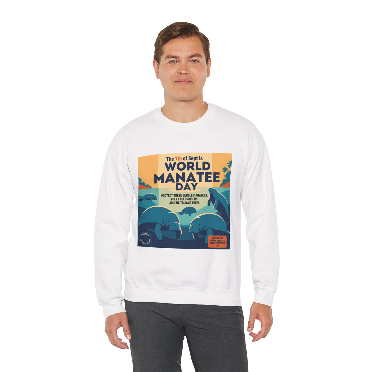 World Manatee Day Sweatshirt – Vintage Ocean Conservation Crewneck
