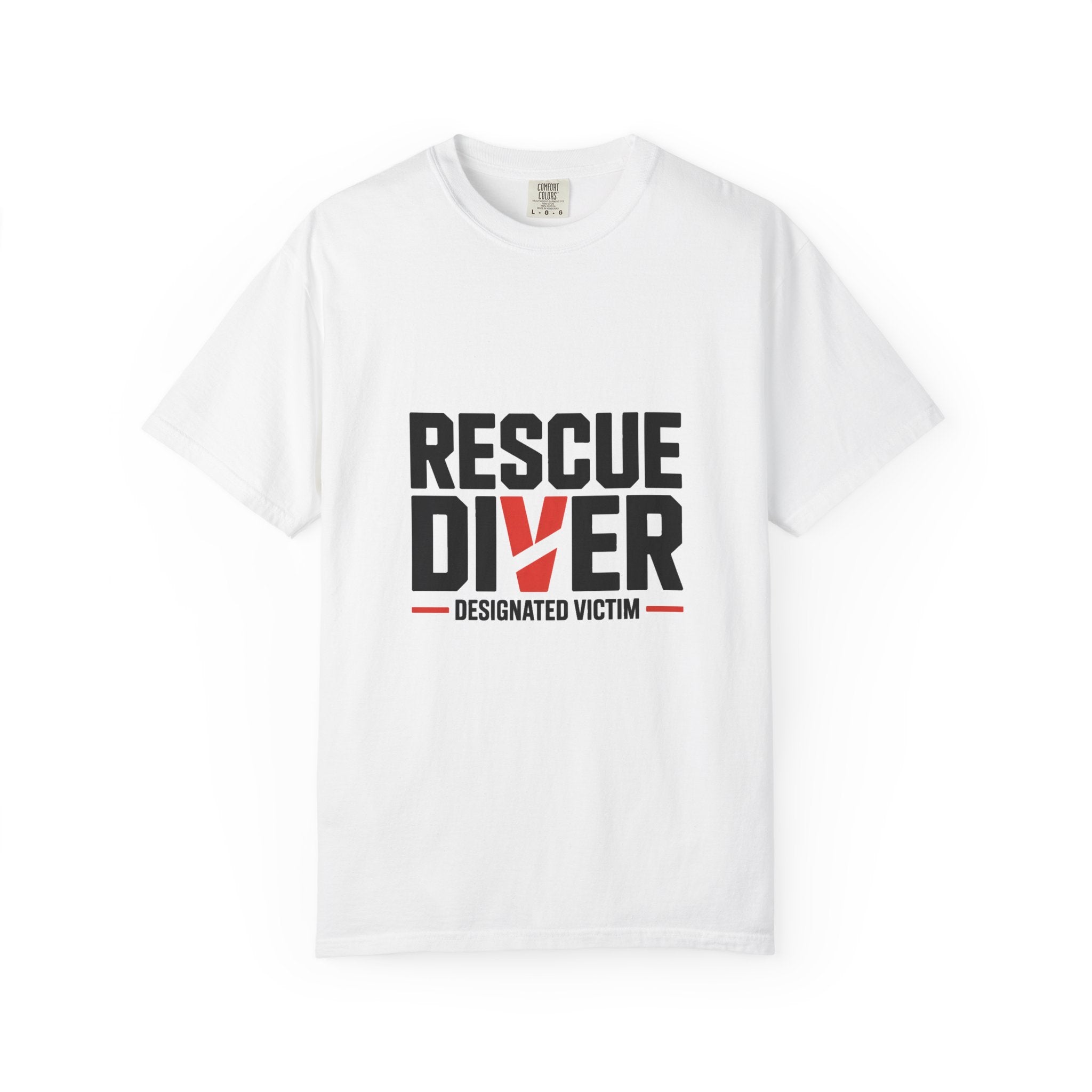 Rescue Diver T‑Shirt — 'Designated Victim' Bold Dive Shirt