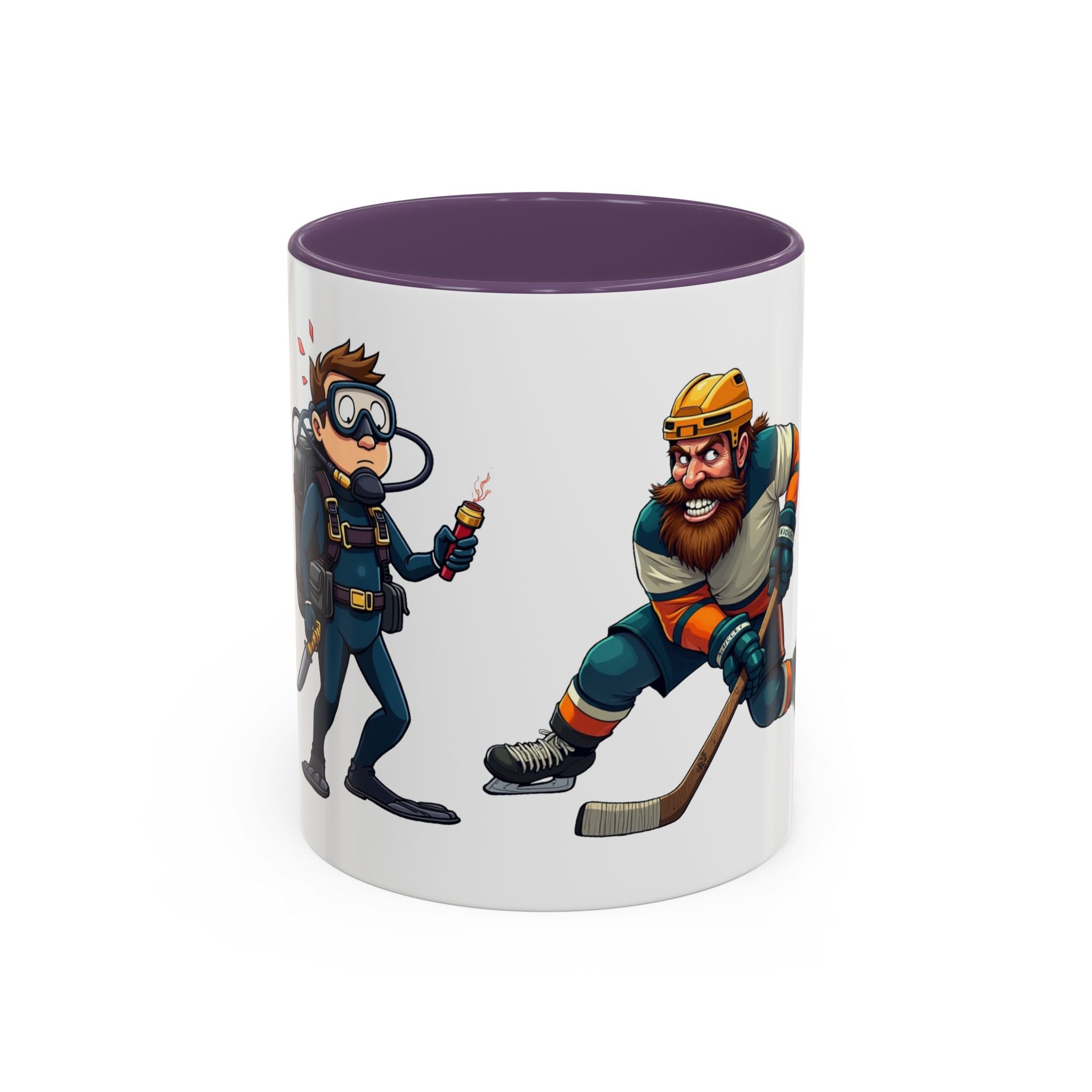 Hockey 'Gear Check' Accent Coffee Mug — Funny Hockey Player Illustration (11/15oz)