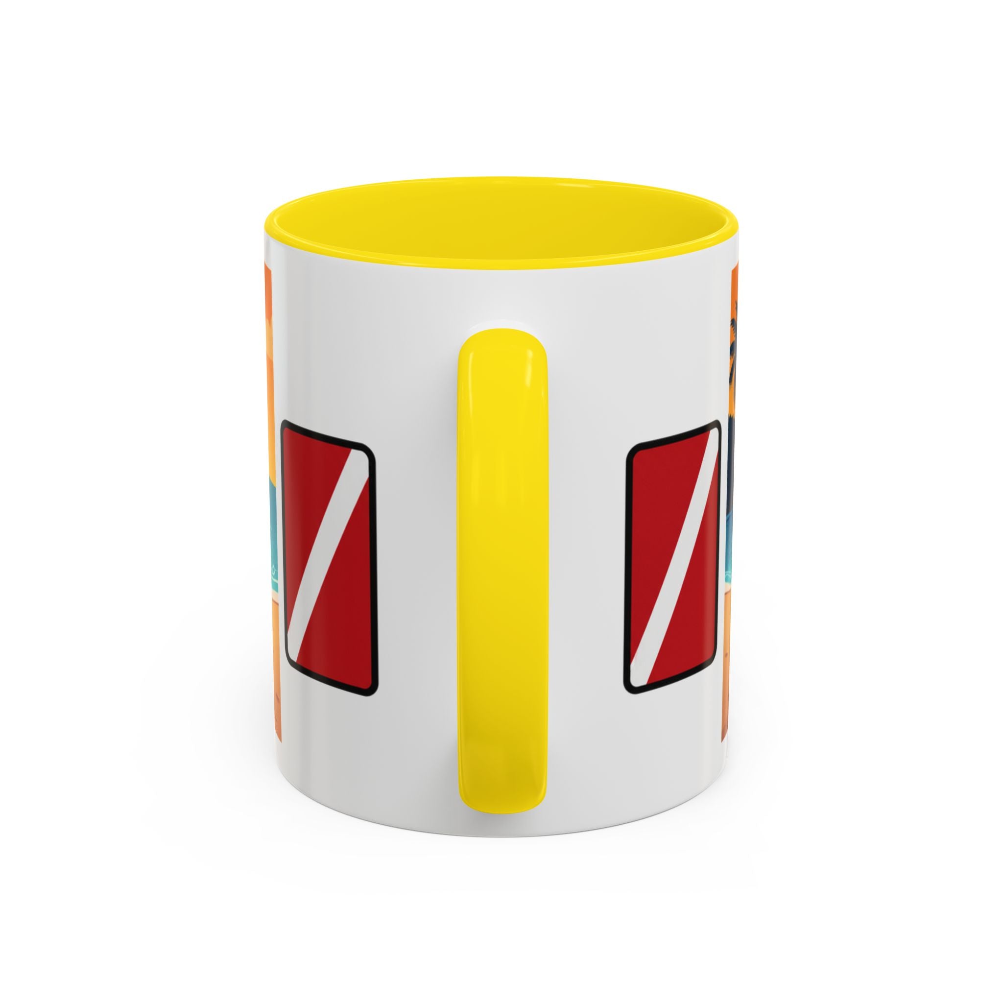 Diver's Sunset Accent Coffee Mug — Beach Scuba Dive Graphic (11/15oz)