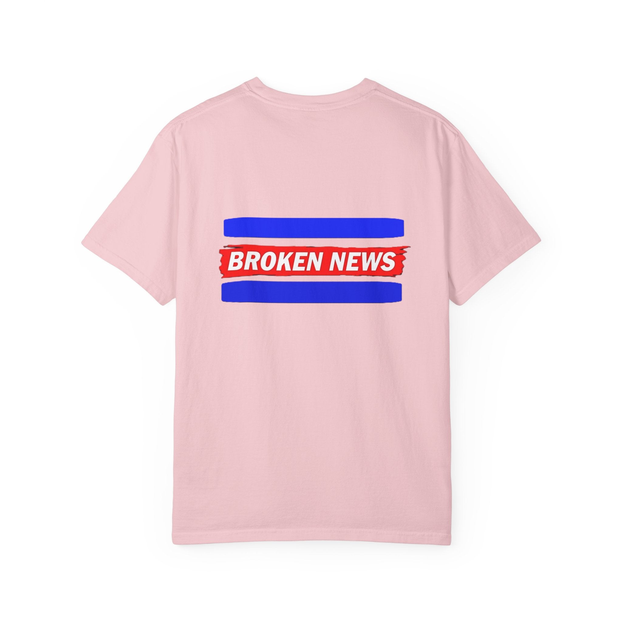 Broken News Tee — Retro Red & Blue Graphic T-Shirt