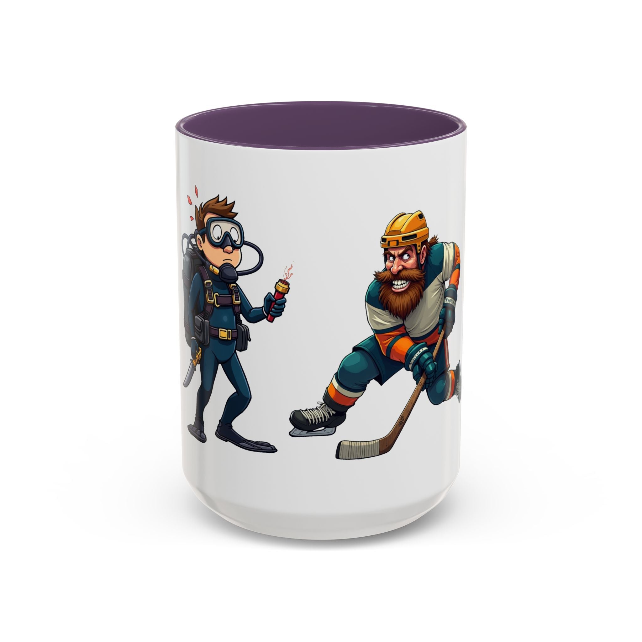 Hockey 'Gear Check' Accent Coffee Mug — Funny Hockey Player Illustration (11/15oz)
